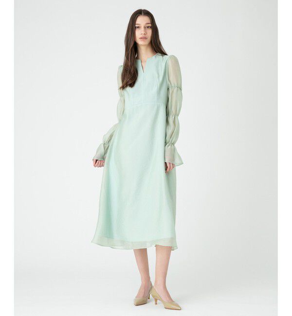 LOULOU WILLOUGHBY「【LOULOU WILLOUGHBY】ギャザーシフォンスリーブワンピース」|ワンピース|