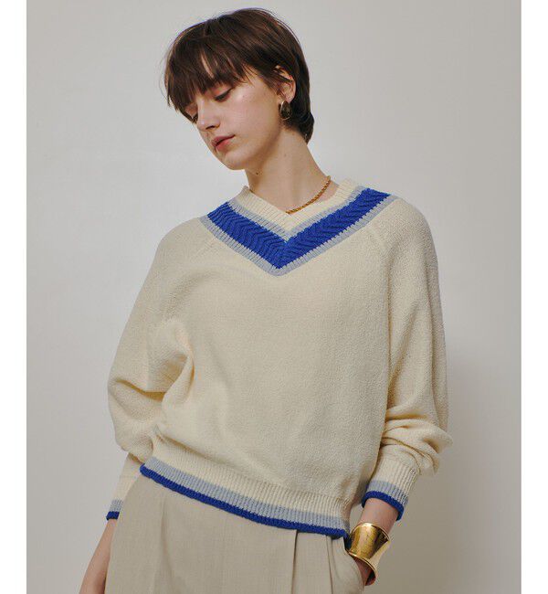 allureville「コットンブークレーチルデンニット」|ニット・セーター|ブルー系