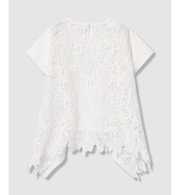 LOULOU WILLOUGHBY「【LOULOU WILLOUGHBY】レースドッキングロングＴシャツ」|Tシャツ・カットソー|