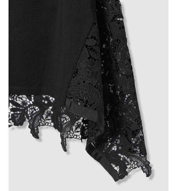 LOULOU WILLOUGHBY「【LOULOU WILLOUGHBY】レースドッキングロングＴシャツ」|Tシャツ・カットソー|