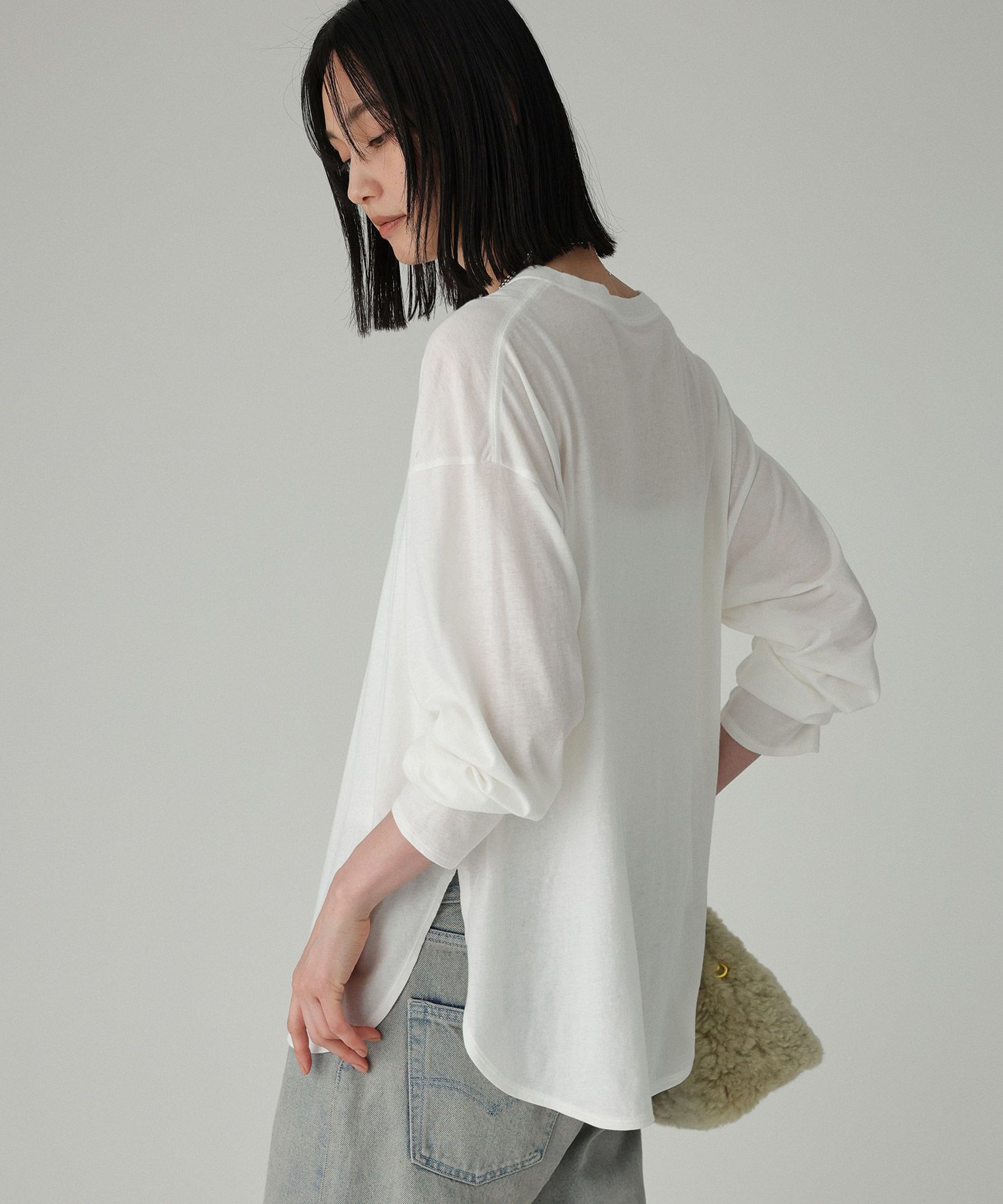 BABYLONE「コットンカシミヤ天竺ロンT」|Tシャツ・カットソー|