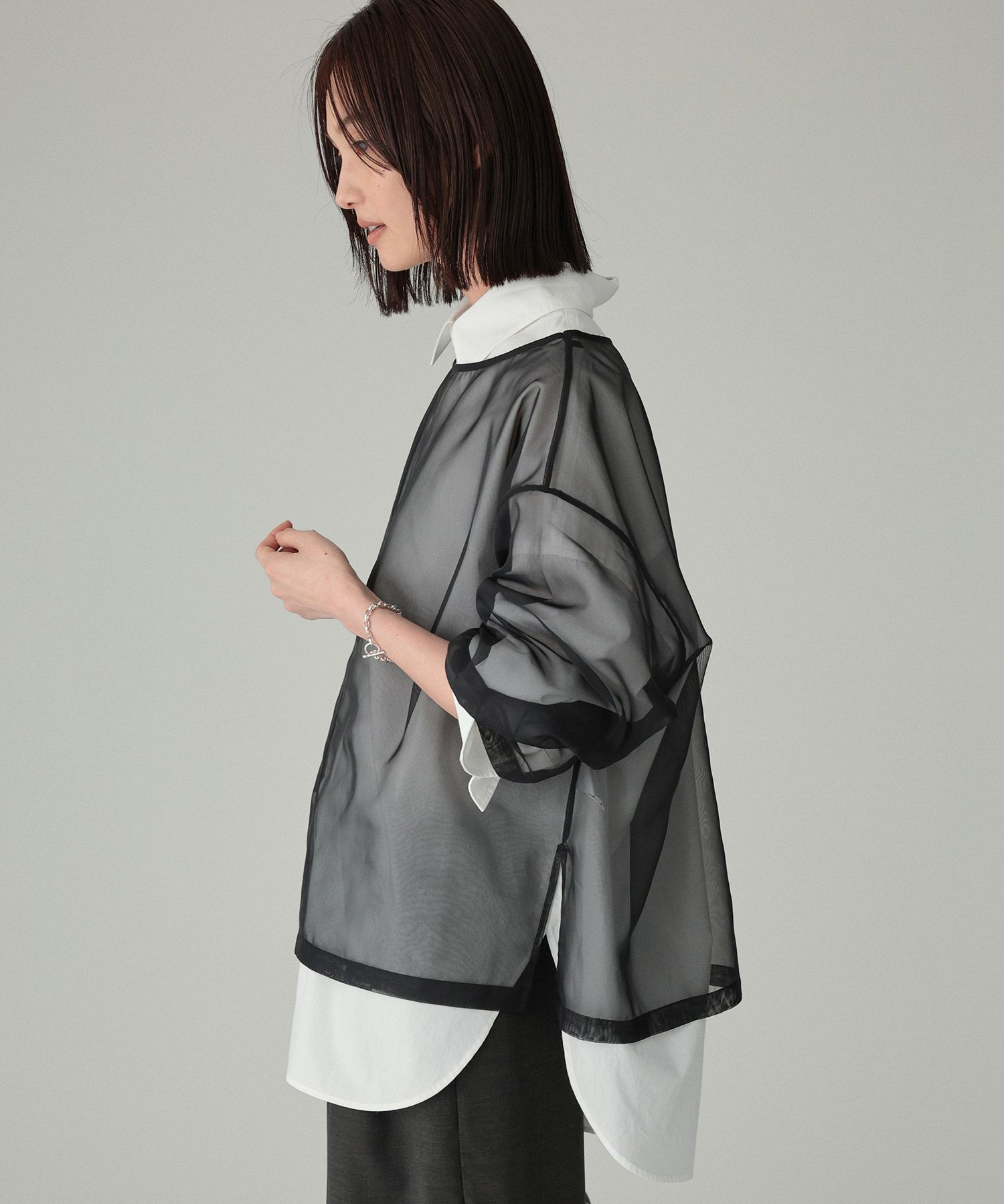 BABYLONE「シアーオーガンジーブラウス」|シャツ・ブラウス|