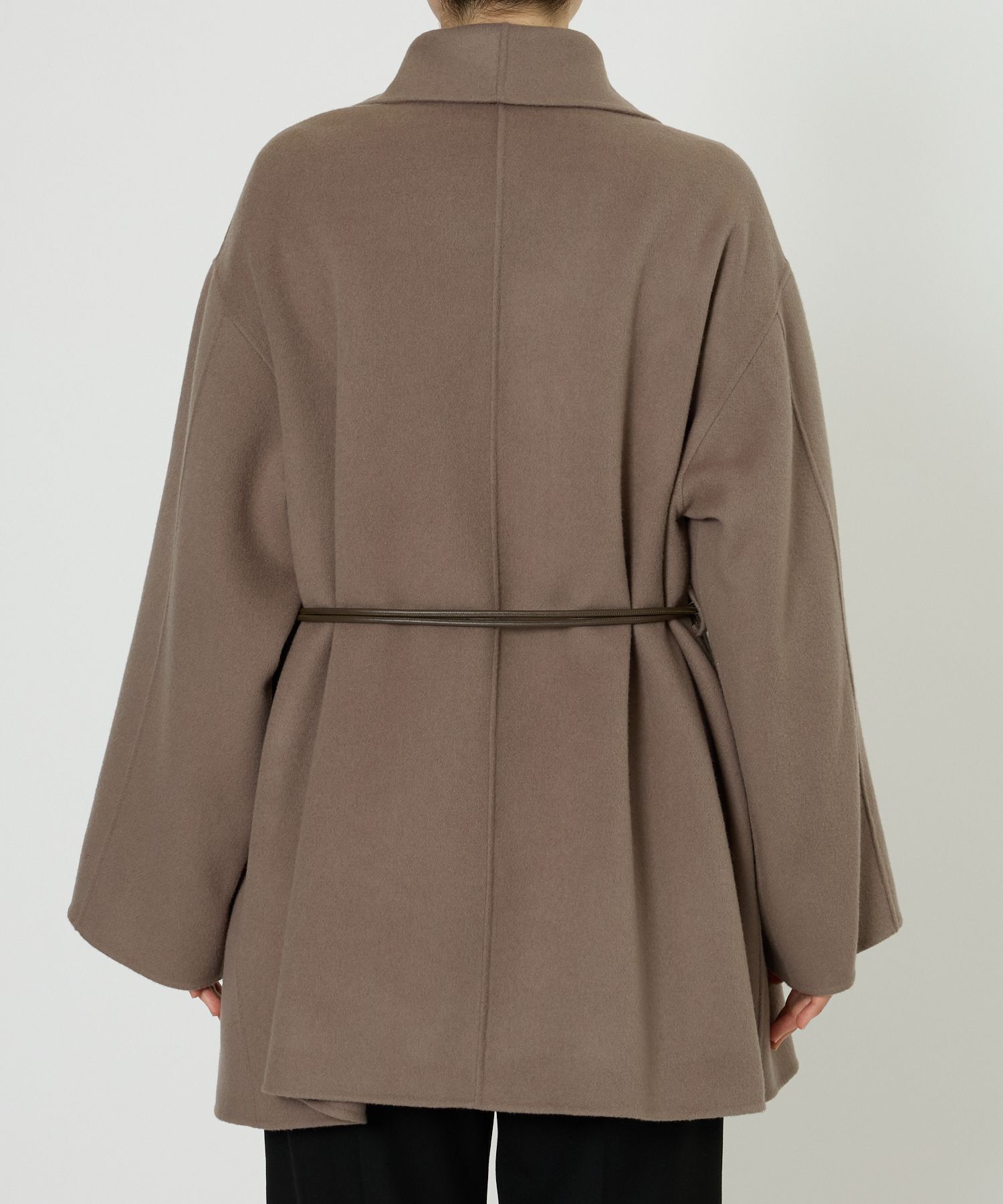 BABYLONE「ベルト付きリバーショートコート」|ポンチョ・ケープ|