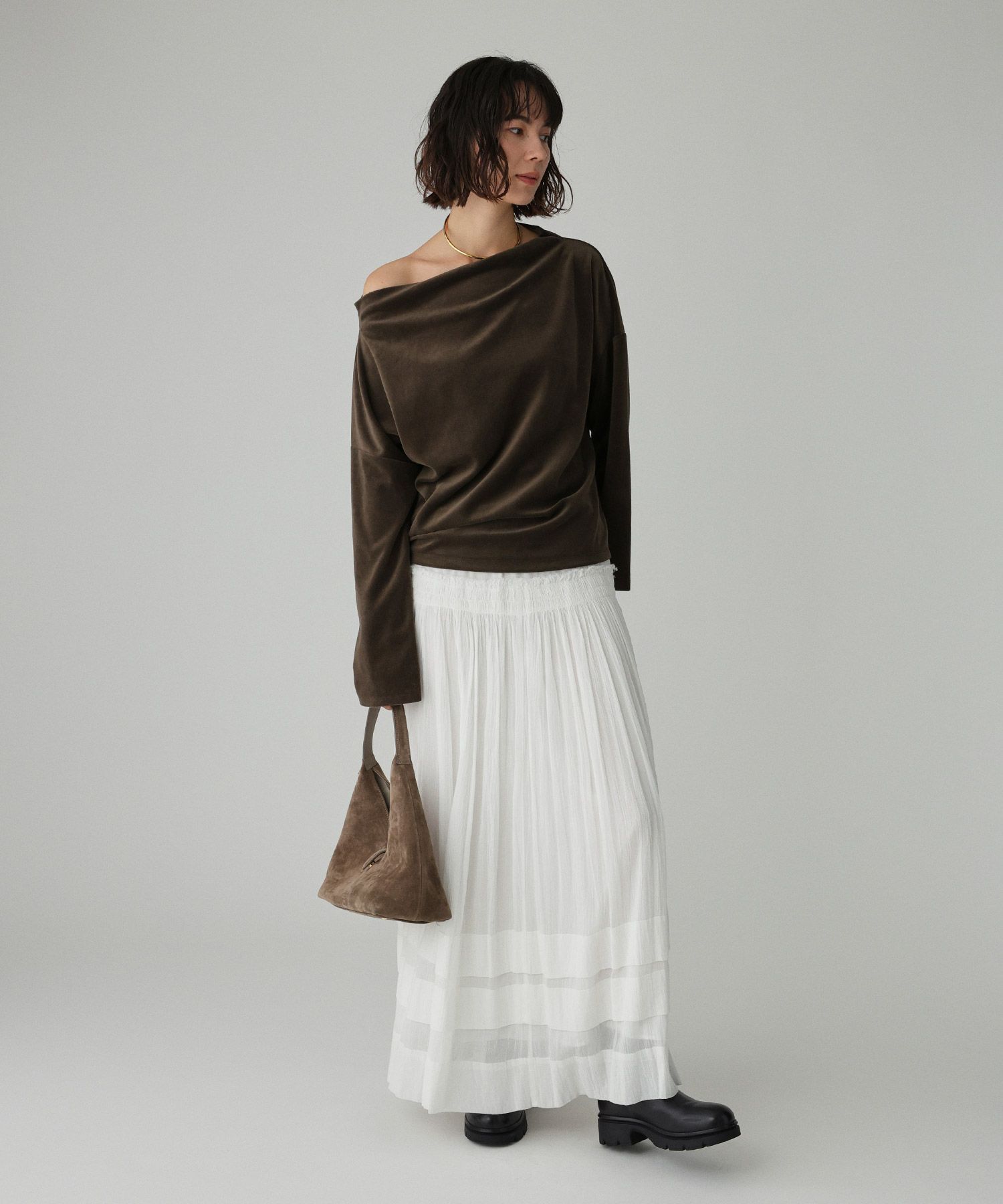 BABYLONE「【洗濯可】ベロアドレーププルオーバー」|Tシャツ・カットソー|