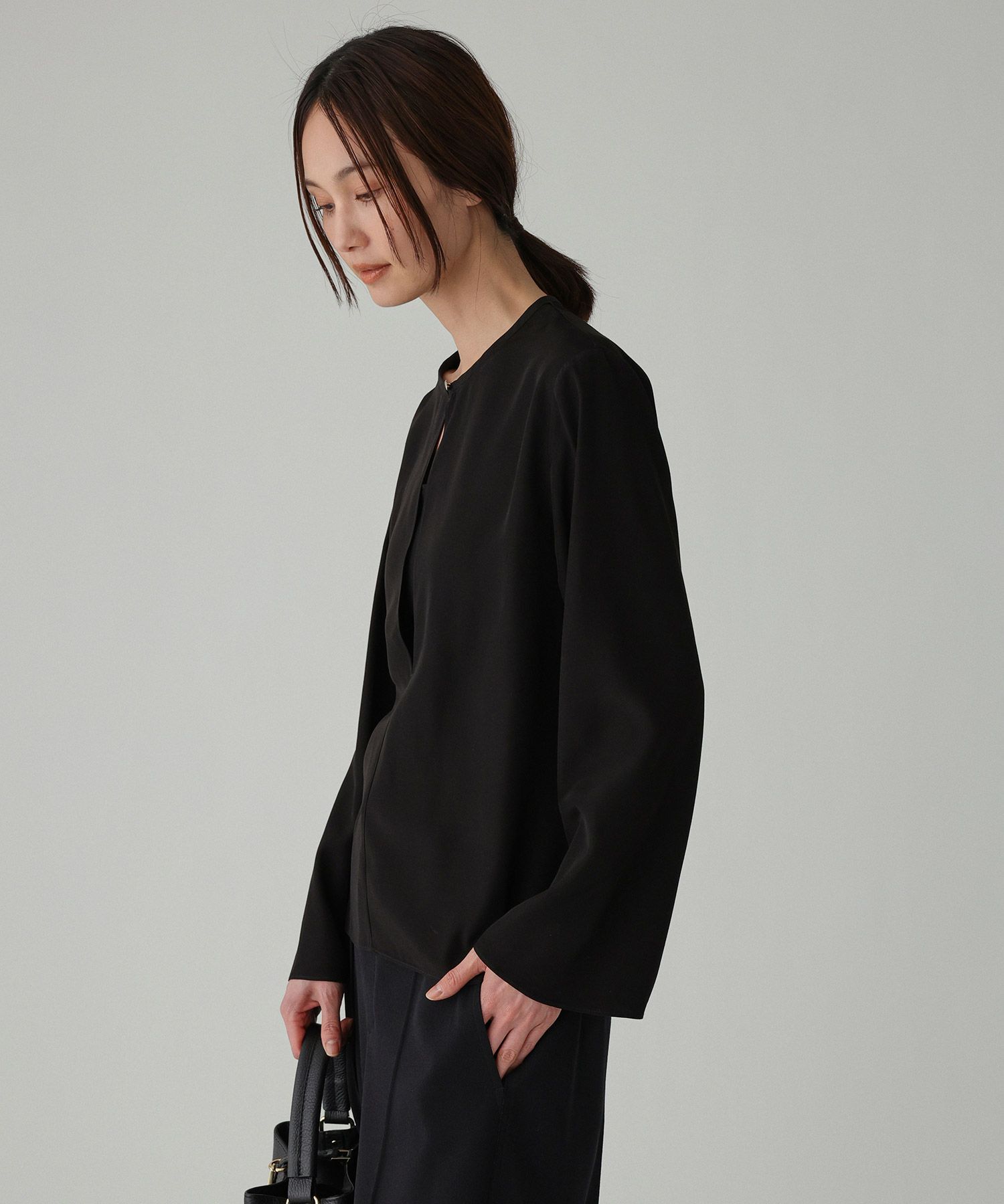 BABYLONE「ｱｾﾃｰﾄｼﾙｷｰBL」|シャツ・ブラウス|