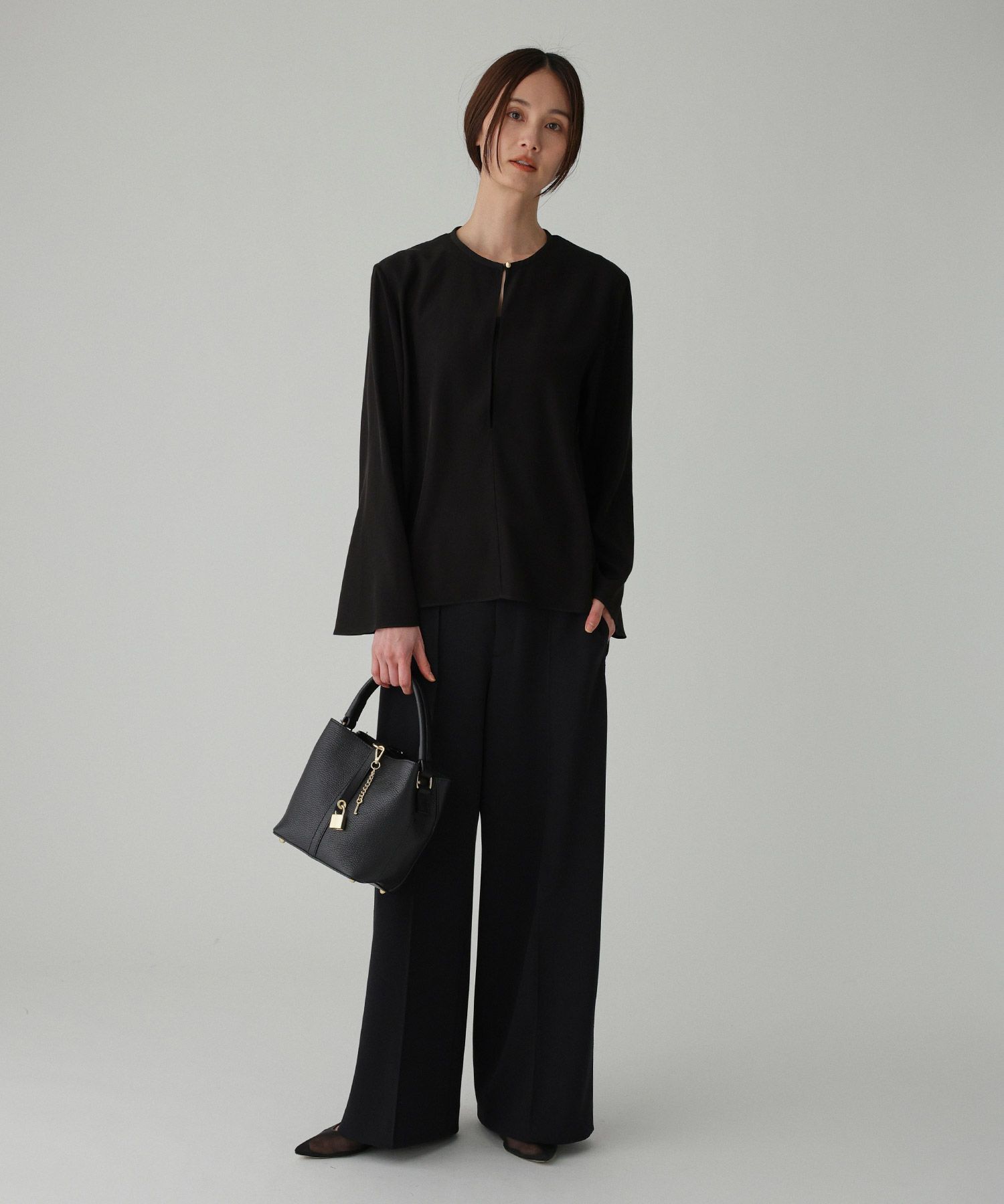 BABYLONE「ｱｾﾃｰﾄｼﾙｷｰBL」|シャツ・ブラウス|