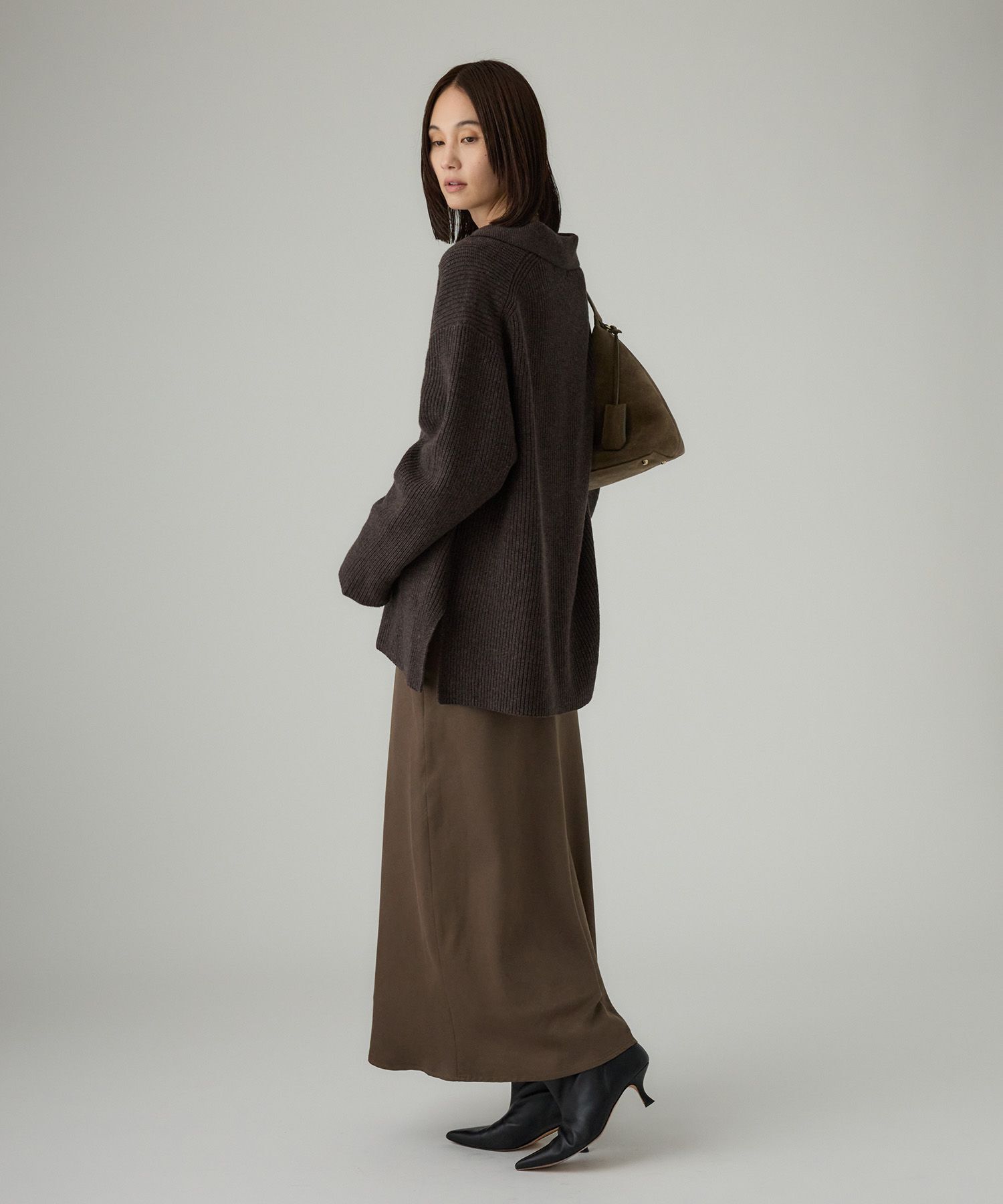 BABYLONE「フェイクスエードバイヤススカート」|スカート|