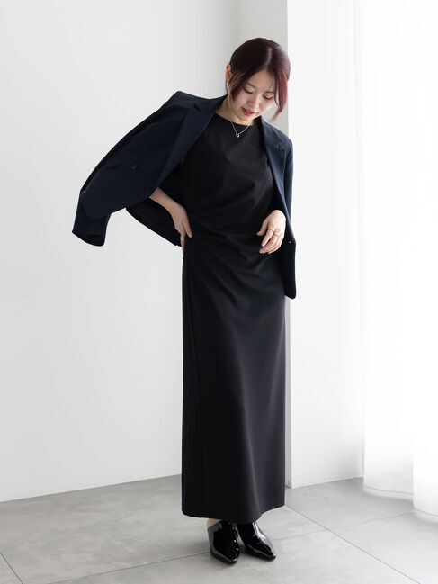 Te chichi「ドレープ I ラインワンピース」|ワンピース|ブラック
