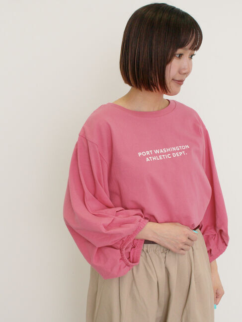 Samansa Mos2「袖タックTシャツ」|Tシャツ・カットソー|