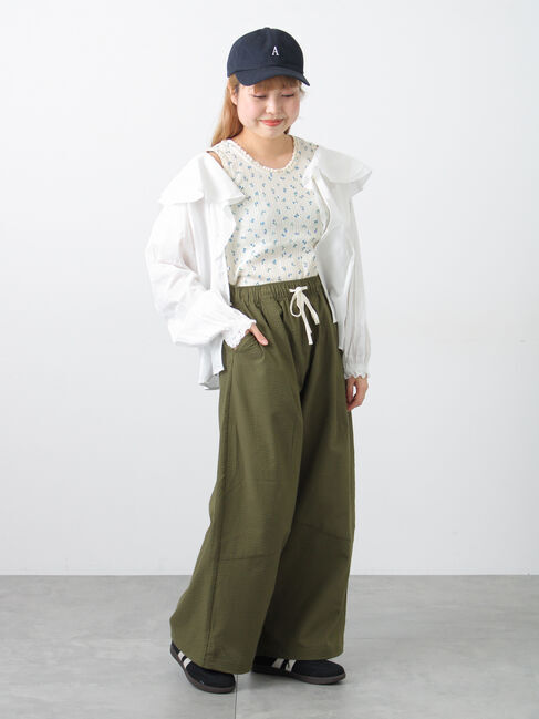 Samansa Mos2「花柄パターンメッシュレース付ノースリーブ」|Tシャツ・カットソー|