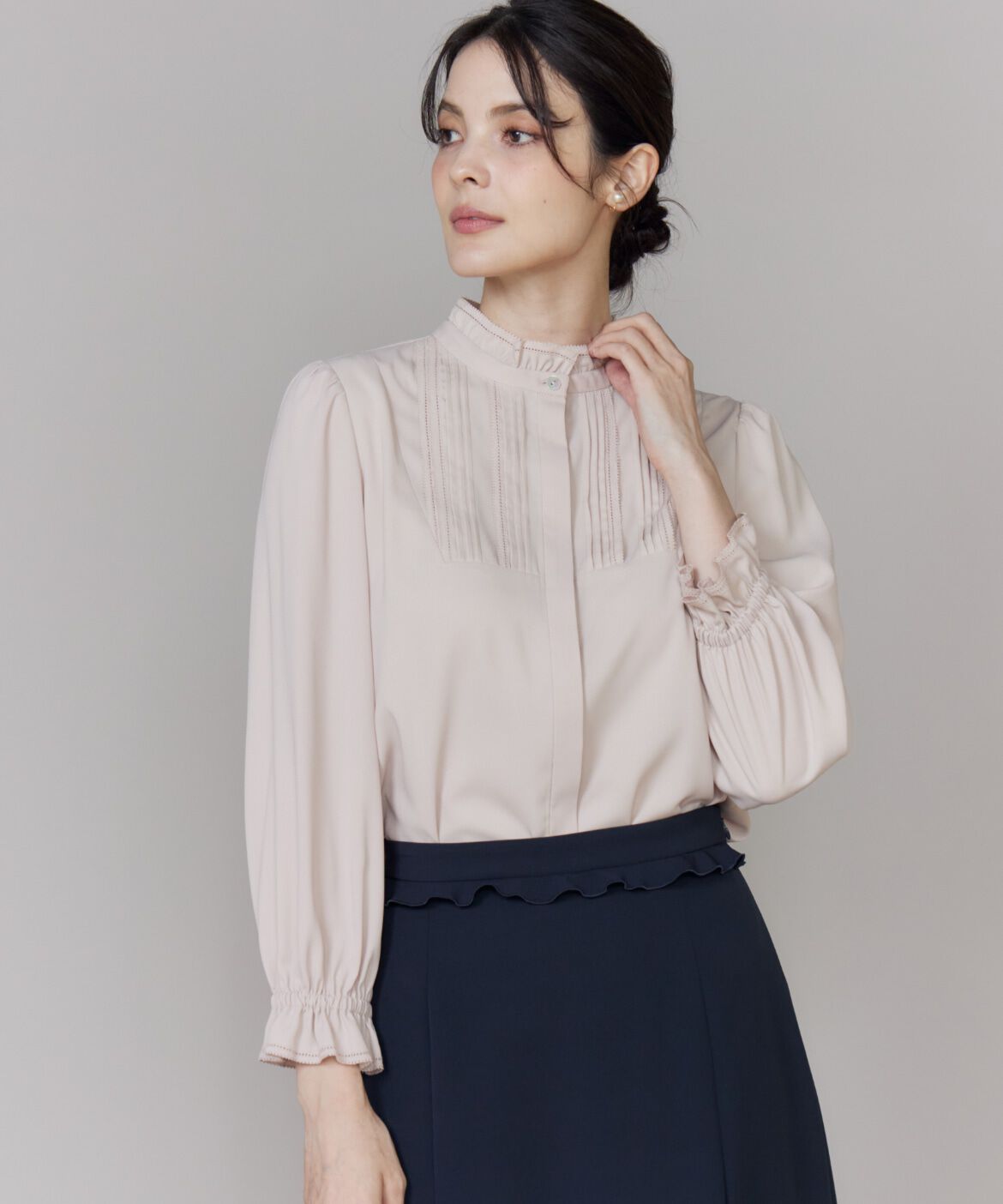 Maglie le cassetto「《M Maglie le cassetto》ピコフリルブラウス」|シャツ・ブラウス|ピンク1