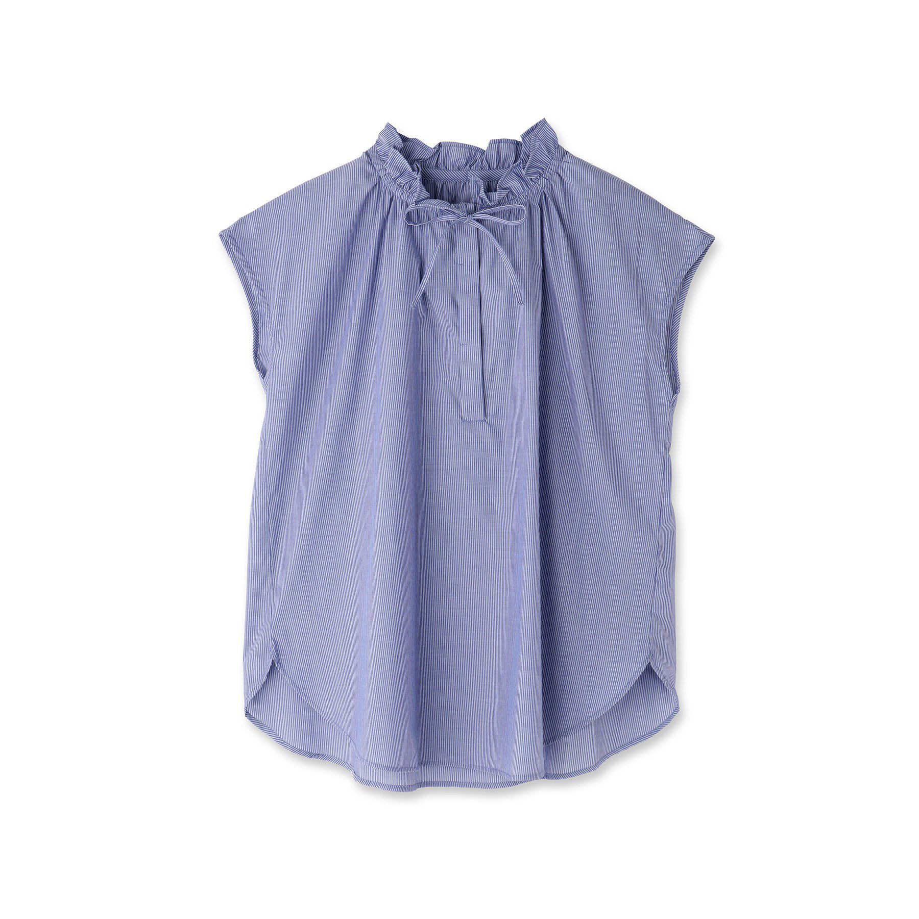 INDIVI「フリル衿ギャザーブラウス」|シャツ・ブラウス|