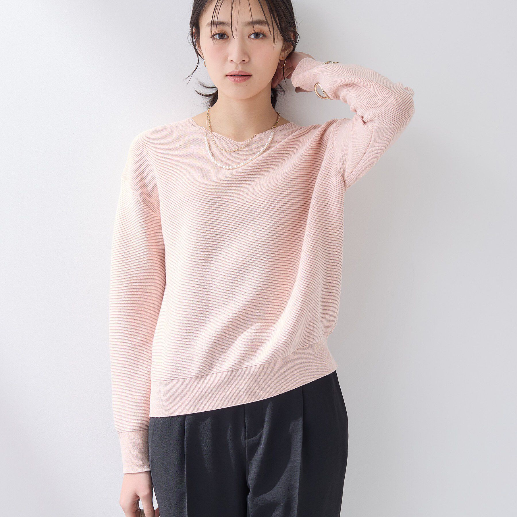 INDIVI「【洗える／軽量】きらめきVネックニット」|ニット・セーター|