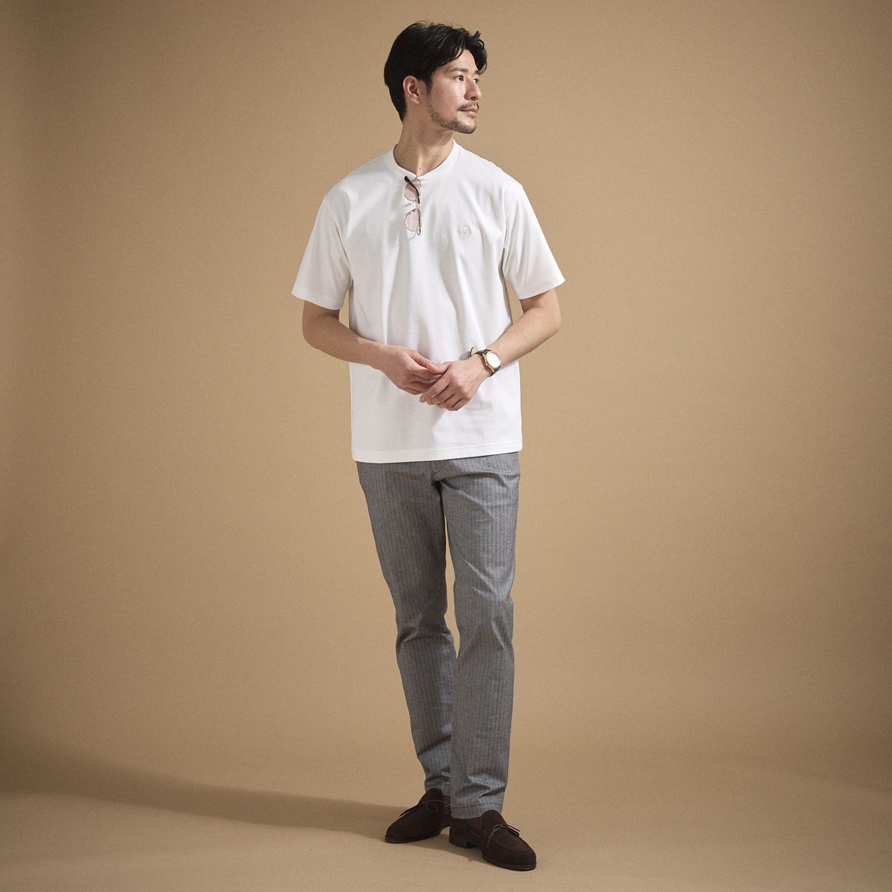 TAKEO KIKUCHI「ワンストローク刺繍 半袖 Tシャツ」|Tシャツ・カットソー|