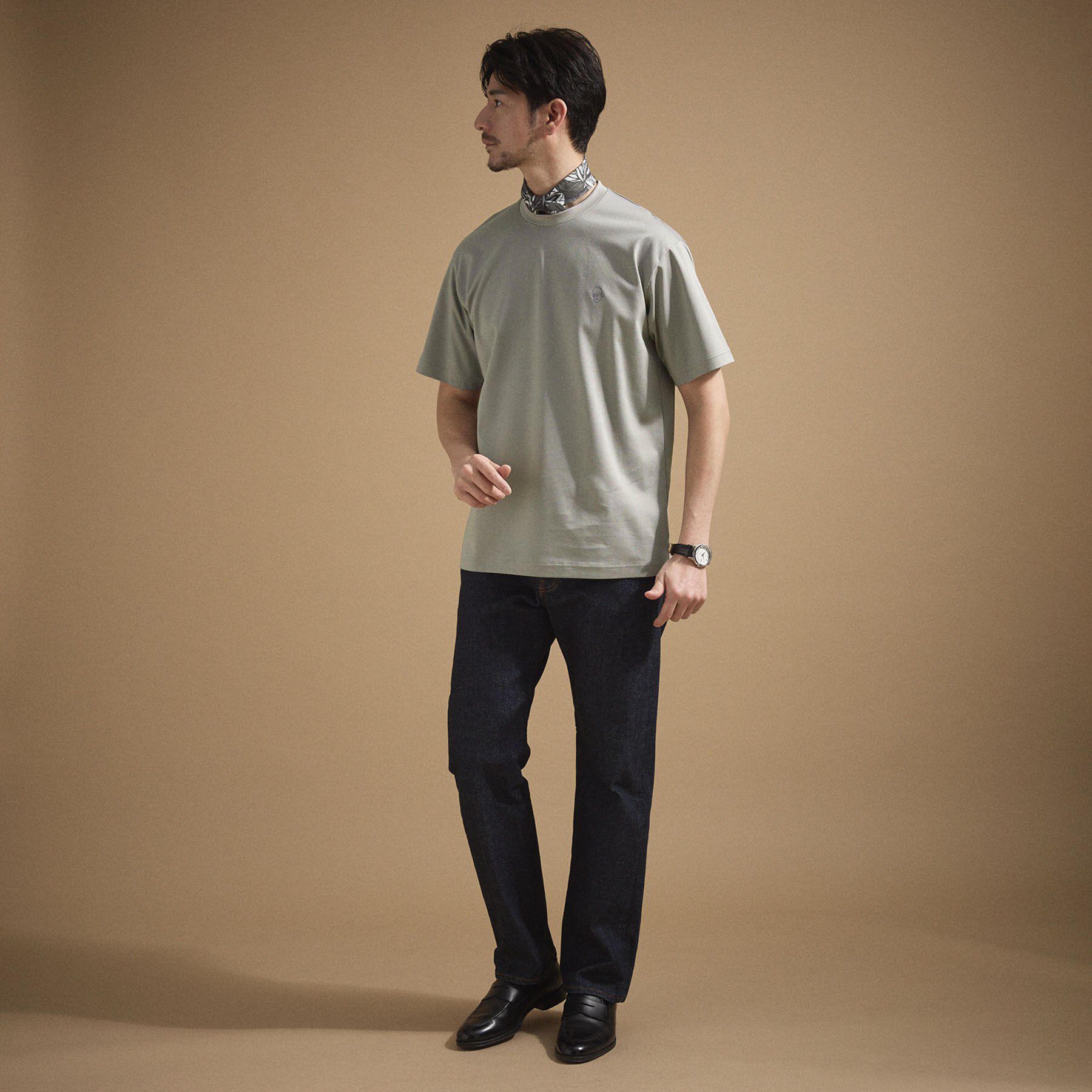 TAKEO KIKUCHI「ワンストローク刺繍 半袖 Tシャツ」|Tシャツ・カットソー|