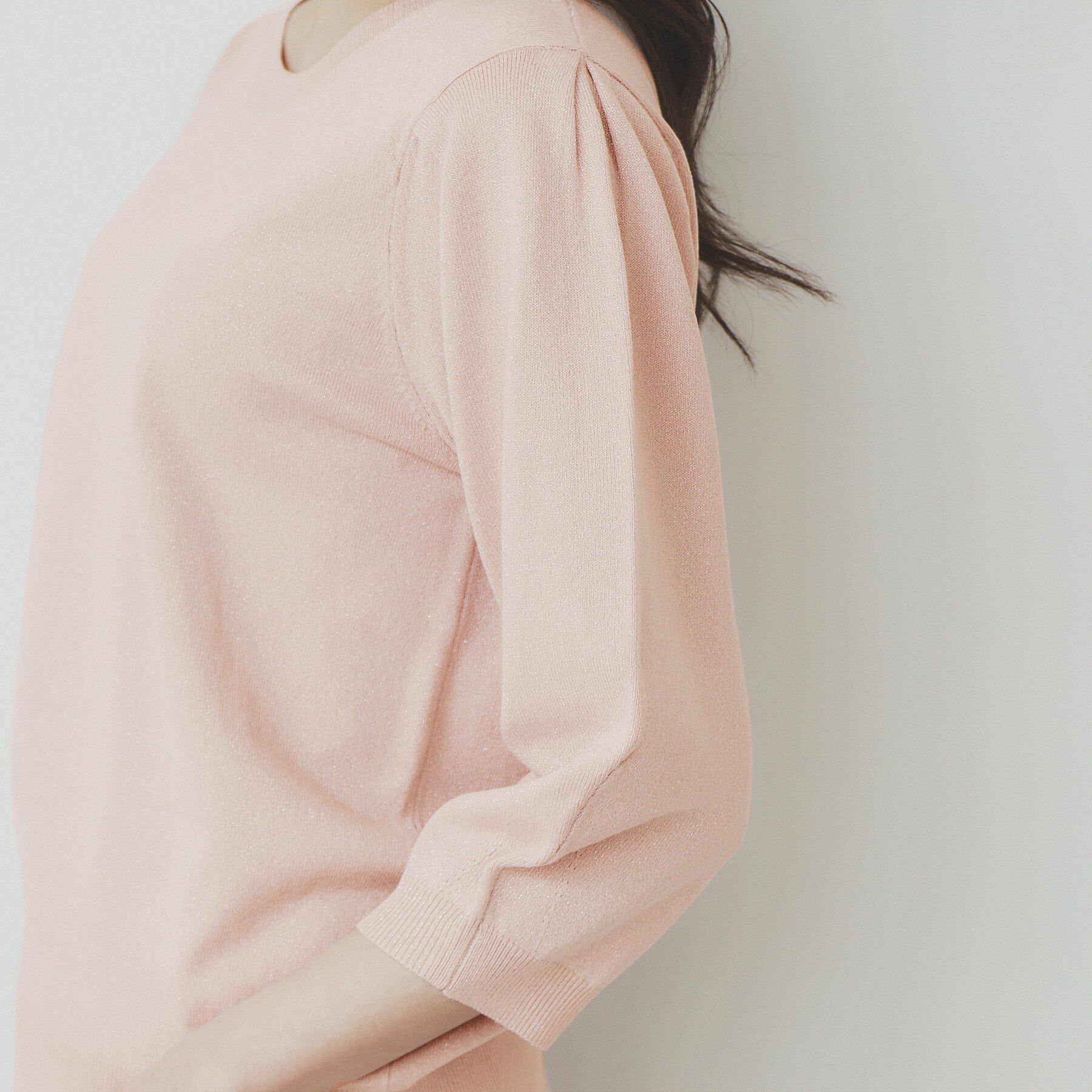 index「《7色展開/XS-LLサイズ》クルーネックデザインスリーブニット【洗濯機洗い可】」|ニット・セーター|