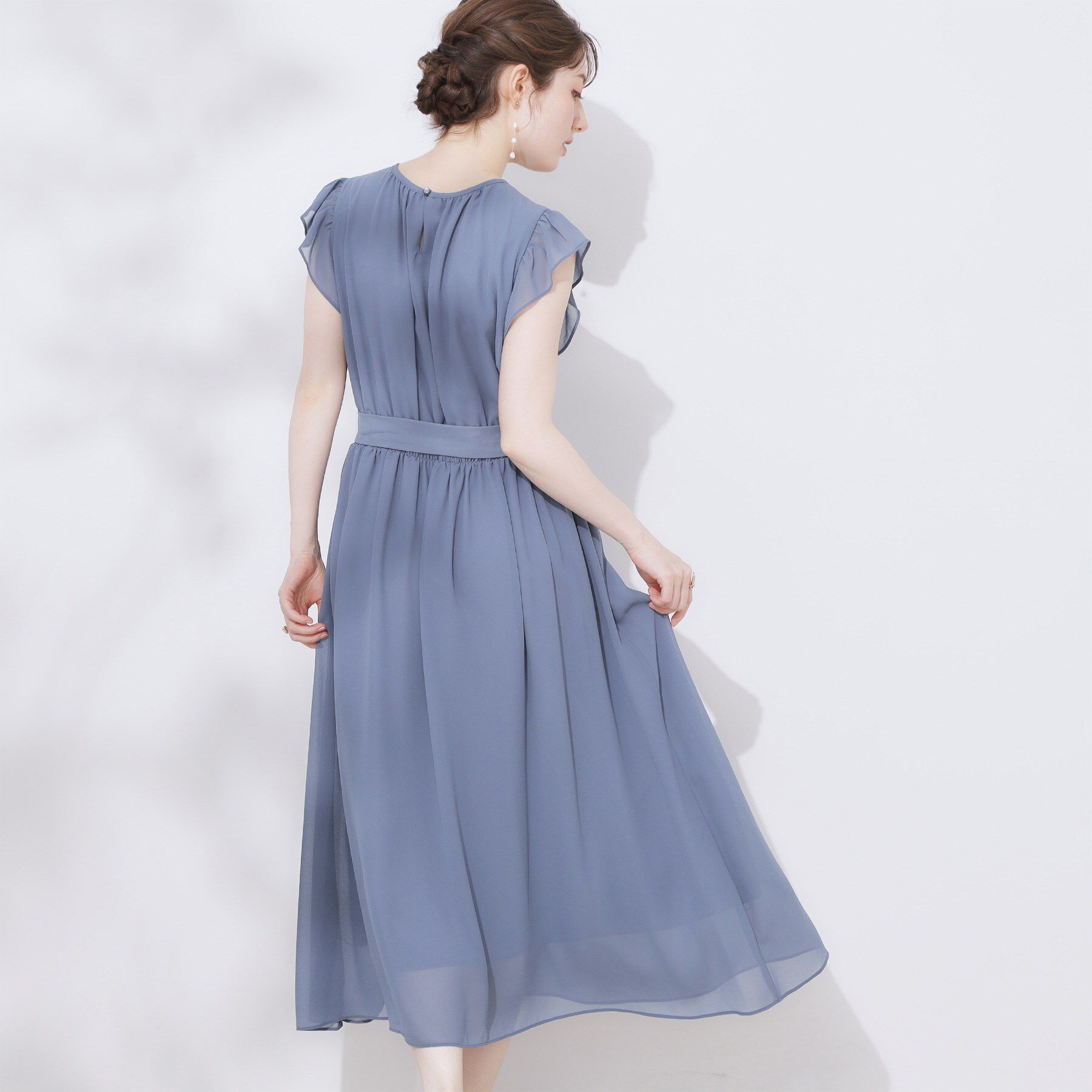 Couture broach「【一枚で着映える・楽ちん・ドライタッチ】フリルスリーブワンピース」|ワンピース|