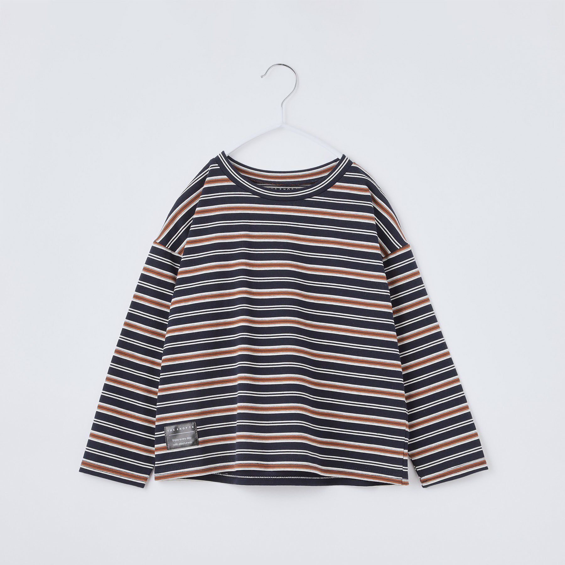 THE SHOP TK「【110-160】マルチボーダーロンT」|Tシャツ・カットソー|ネイビー(394)