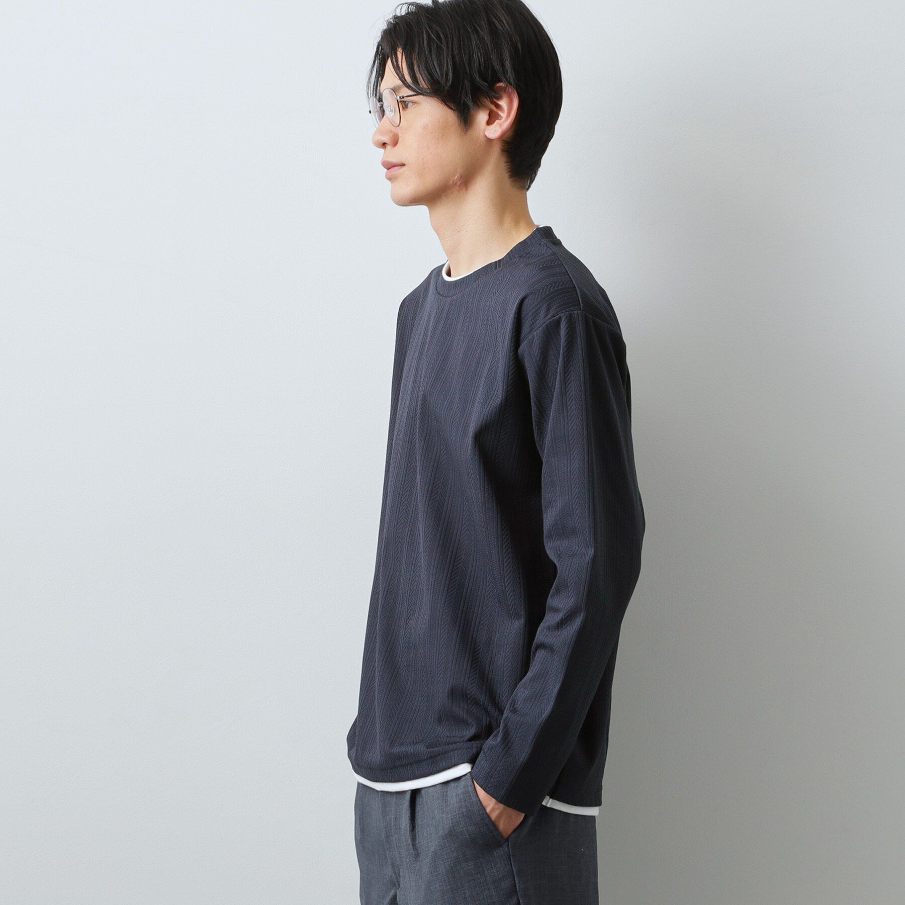 THE SHOP TK「バーティカルジャカードフェイクプルオーバー」|Tシャツ・カットソー|