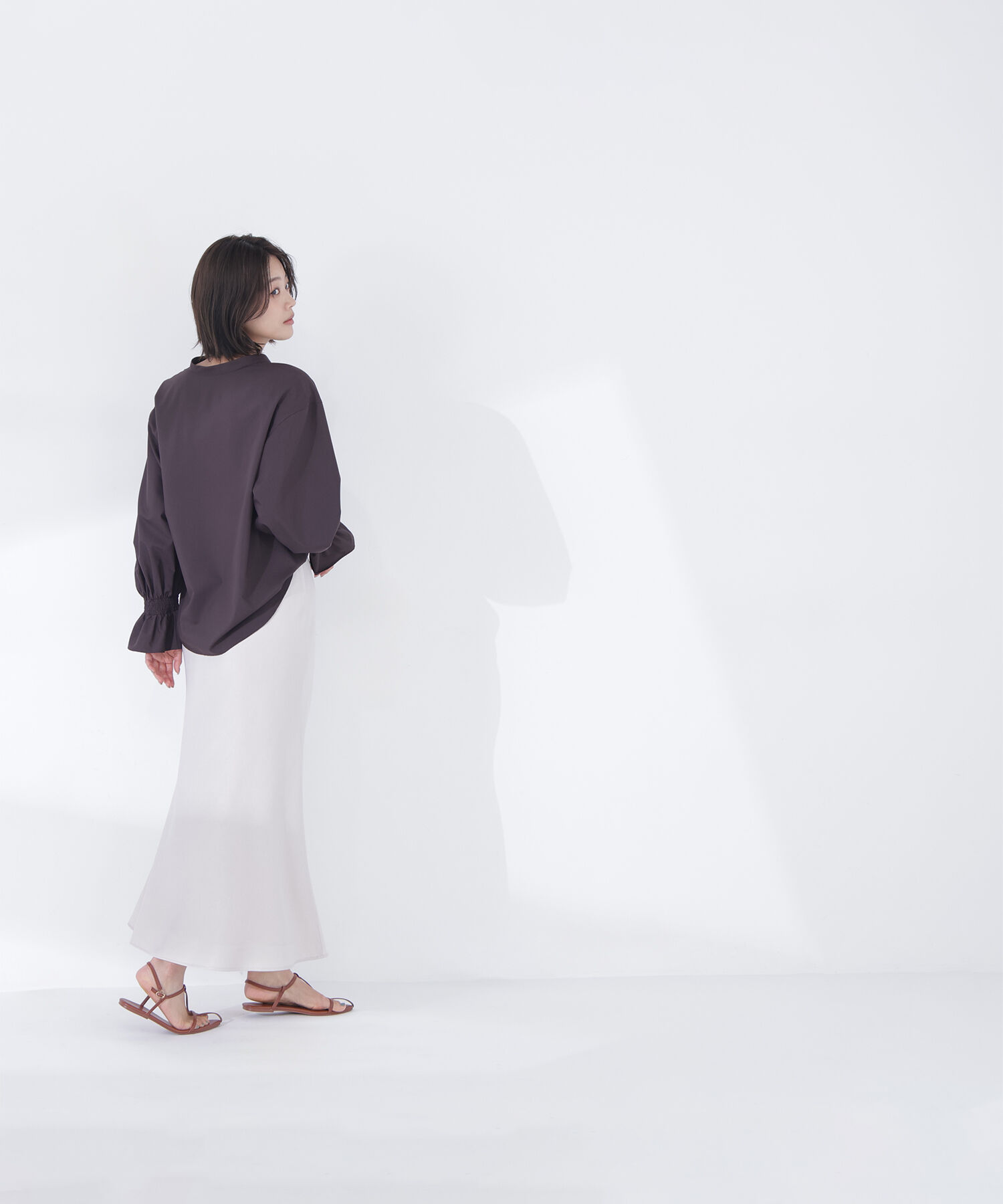  「バンドカラースキッパーブラウス」|シャツ・ブラウス|