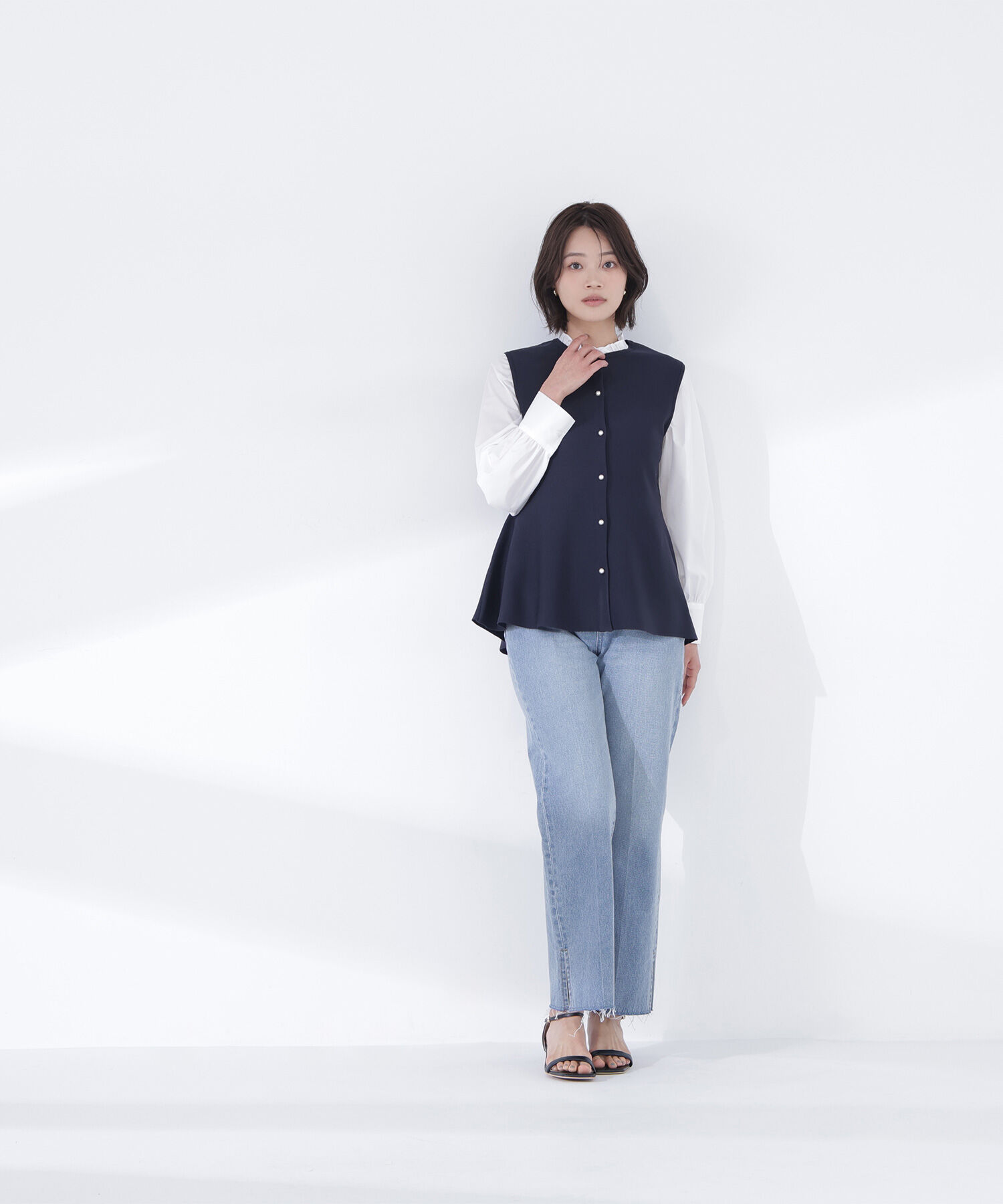  「ペプラムニットジレ」|ニット・セーター|