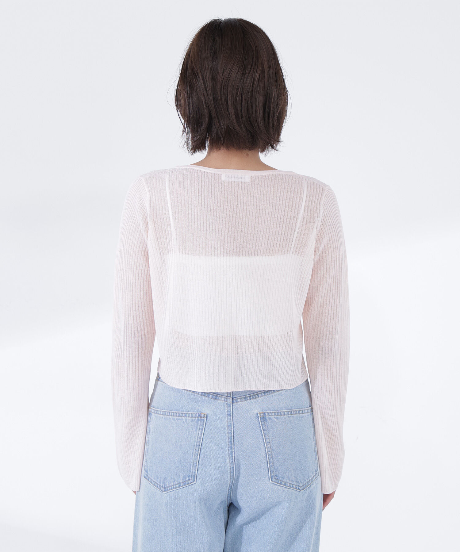  「シアーリブクロップドカーディガン」|ニット・セーター|