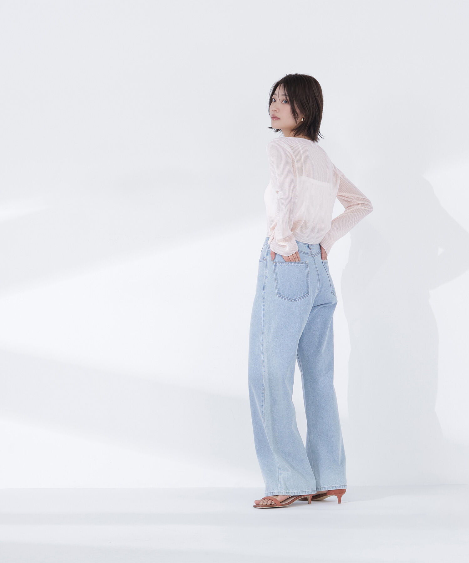  「シアーリブクロップドカーディガン」|ニット・セーター|