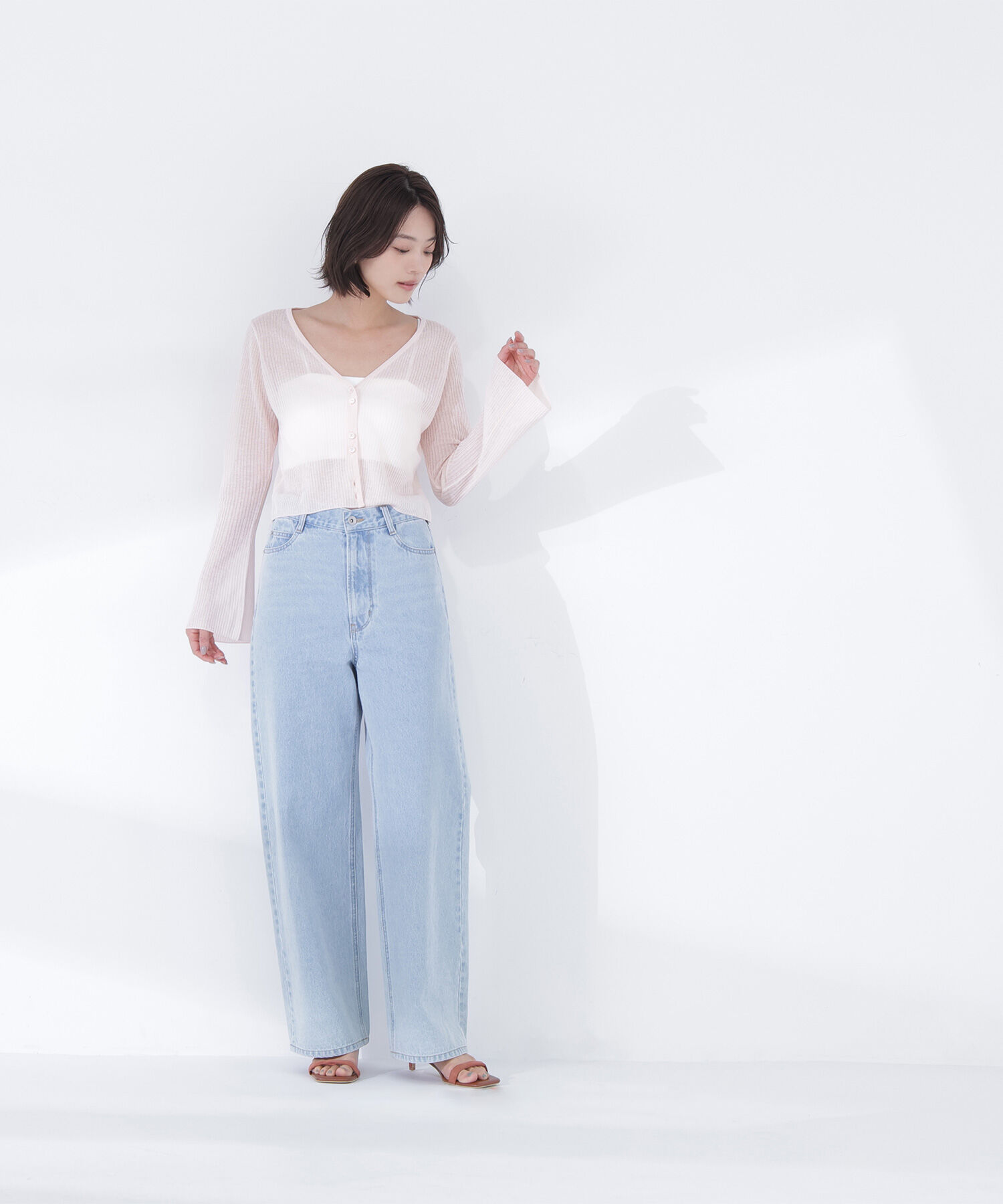  「シアーリブクロップドカーディガン」|ニット・セーター|