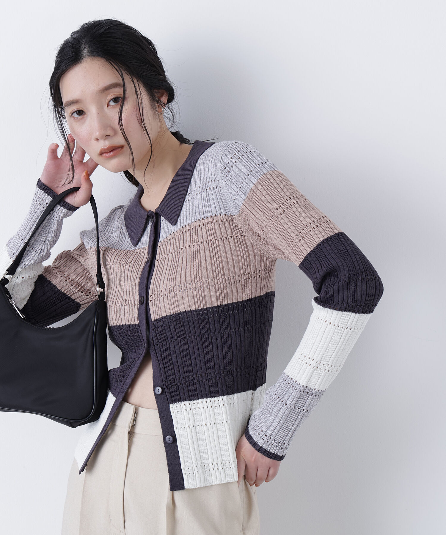  「〈N.〉マルチカラーニットカーディガン」|ニット・セーター|