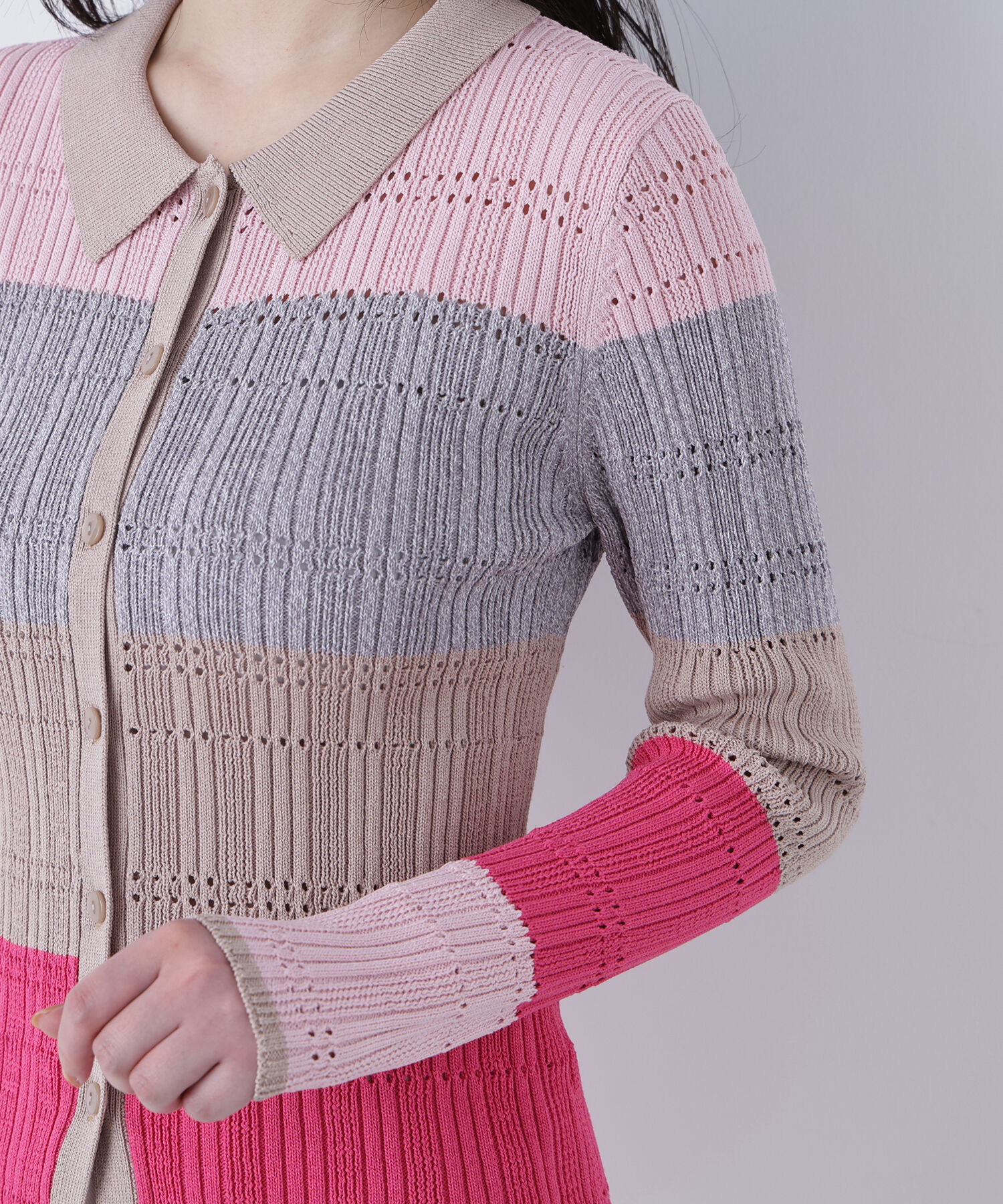  「〈N.〉マルチカラーニットカーディガン」|ニット・セーター|