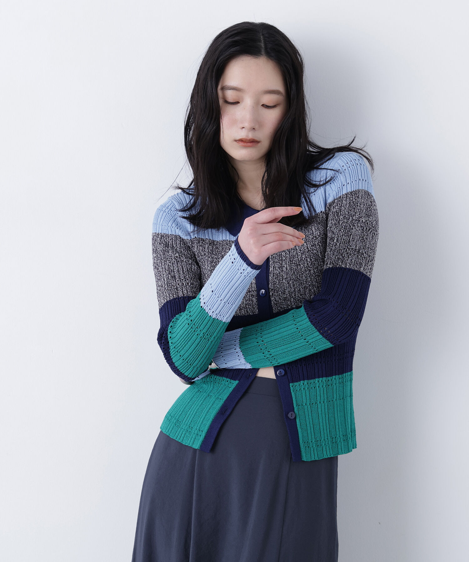  「〈N.〉マルチカラーニットカーディガン」|ニット・セーター|