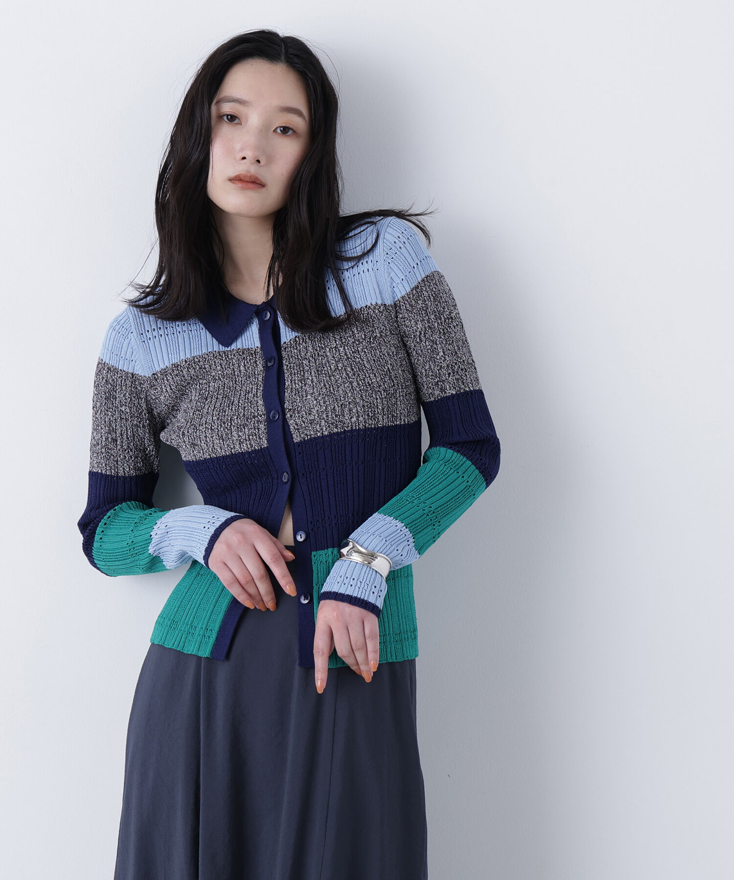  「〈N.〉マルチカラーニットカーディガン」|ニット・セーター|