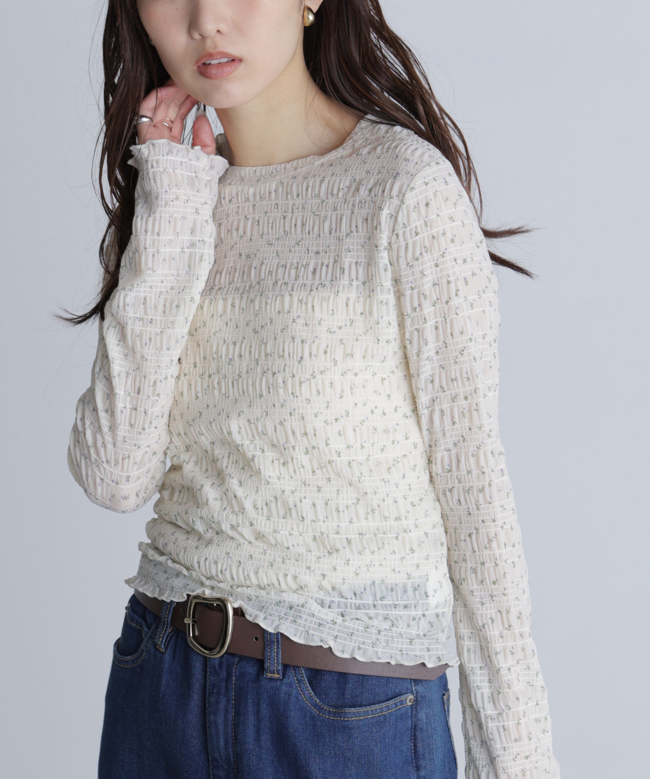  「長袖レースカットソー」|Tシャツ・カットソー|