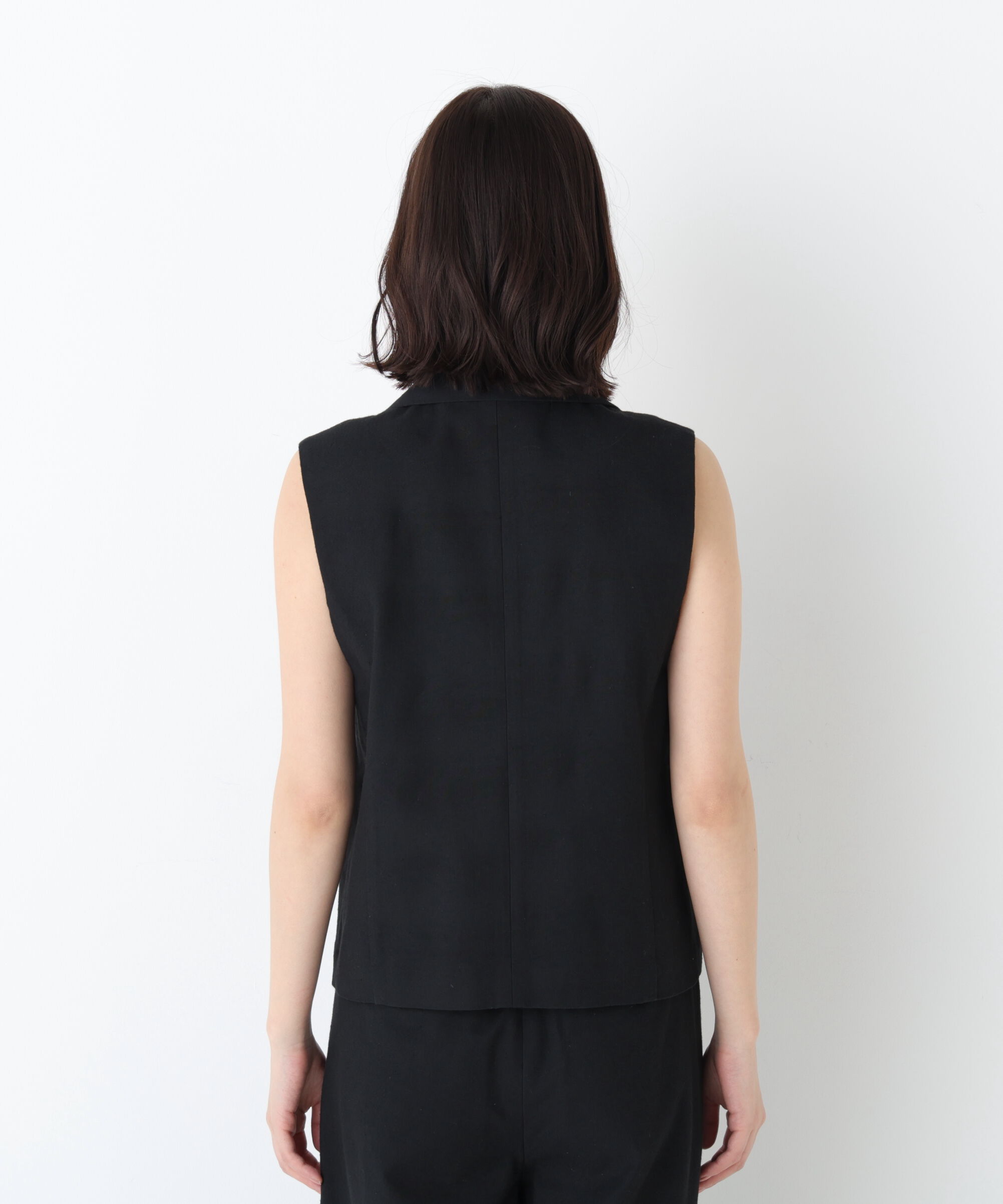  「◆ドライタッチリネン混ショートジレ」|ブルゾン・スタジャン|