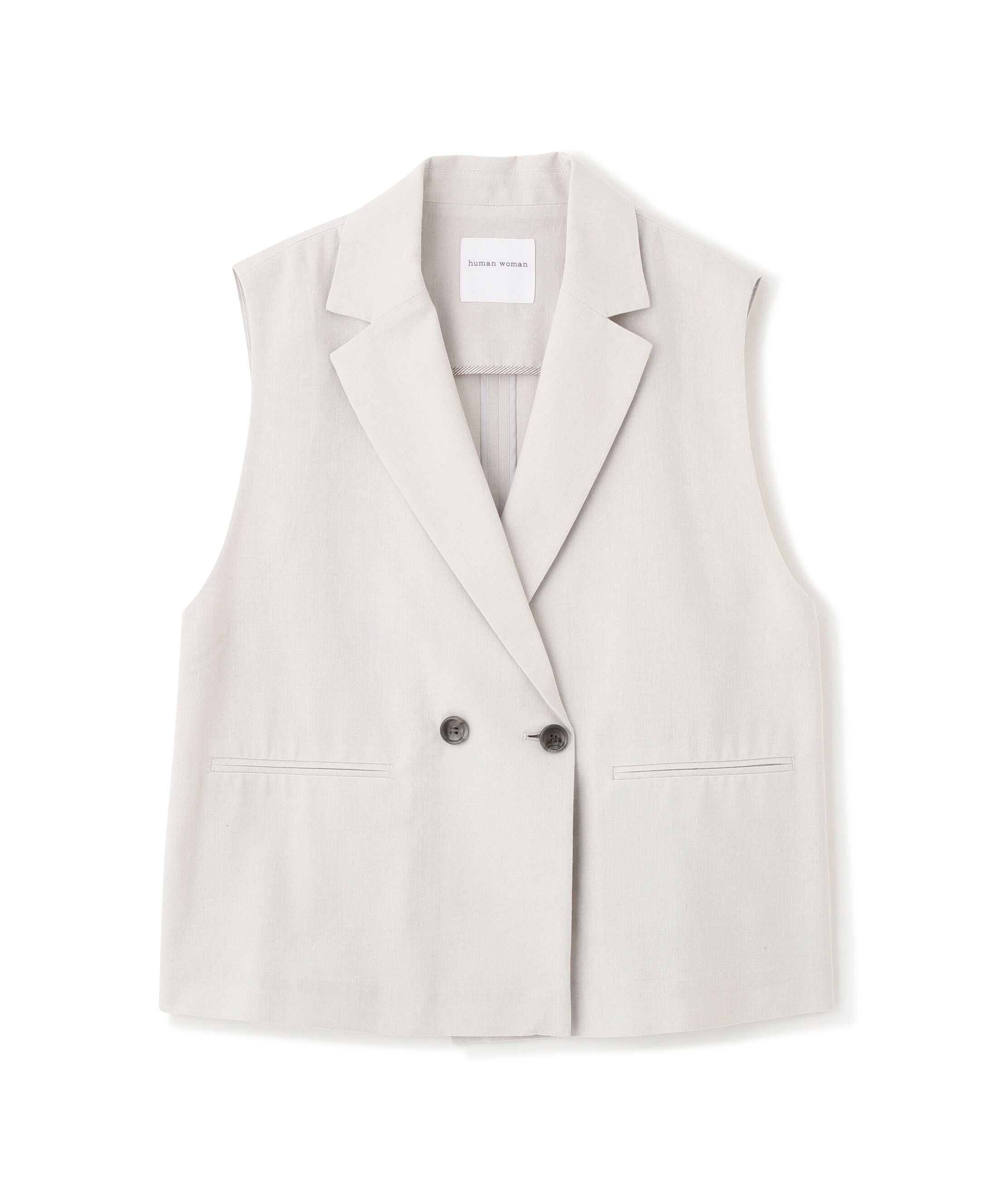  「◆ドライタッチリネン混ショートジレ」|ブルゾン・スタジャン|