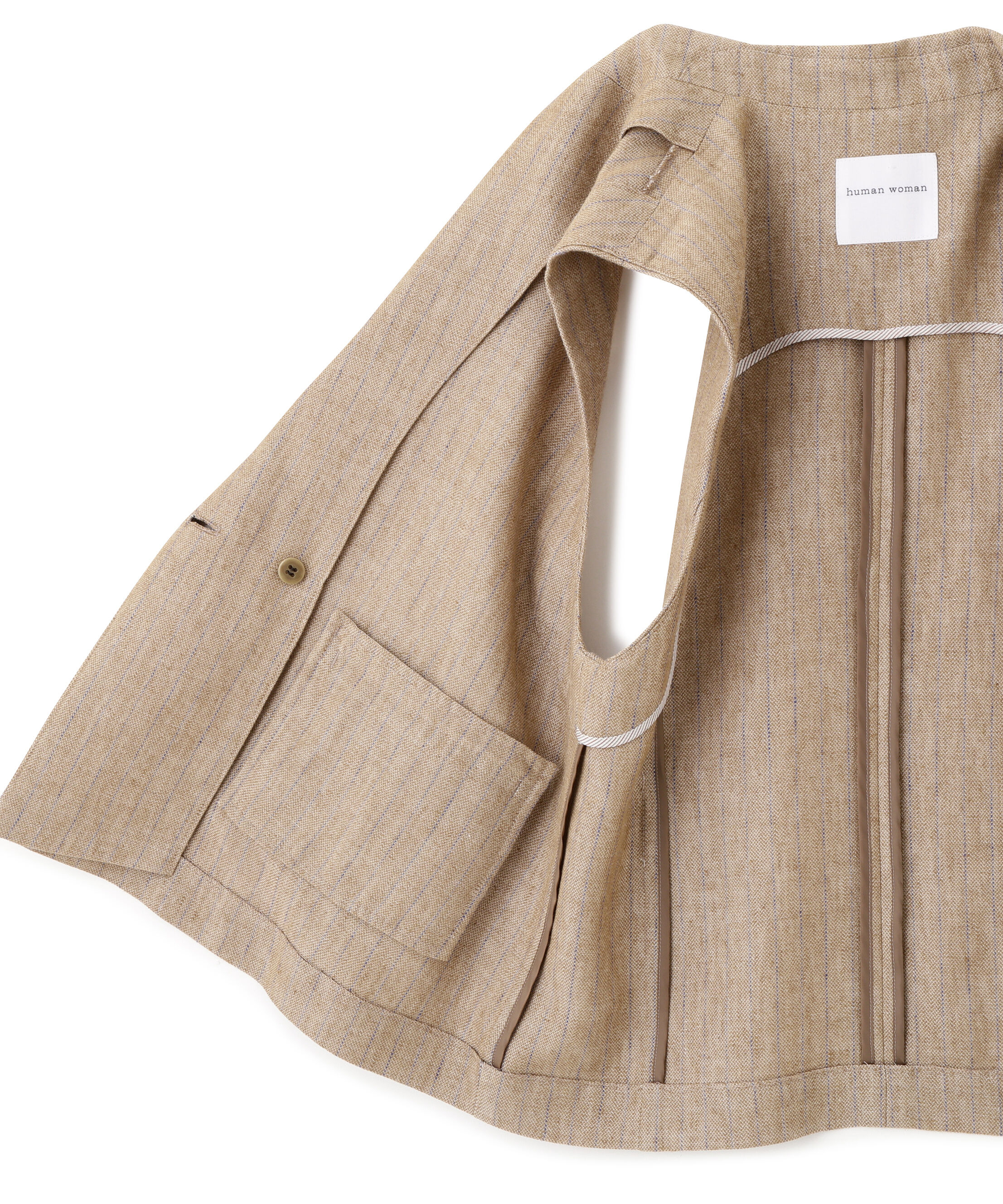  「◆ドライタッチリネン混ショートジレ」|ブルゾン・スタジャン|