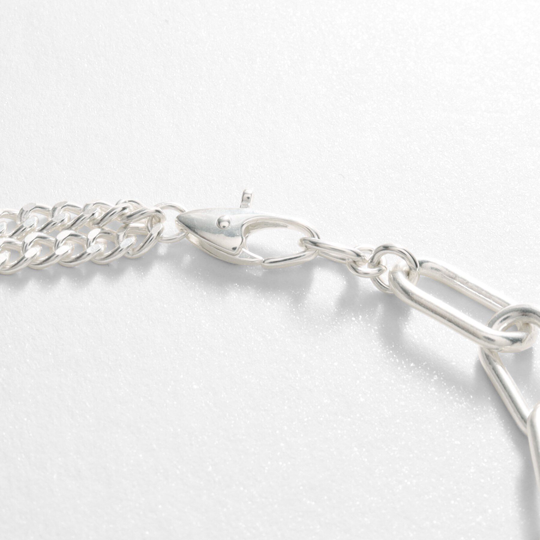 COCOSHNIK ONKITSCH「シルバー ミックスチェーン ケーブルカーブ ドレープ ブレスレット」|ブレスレット・バングル|