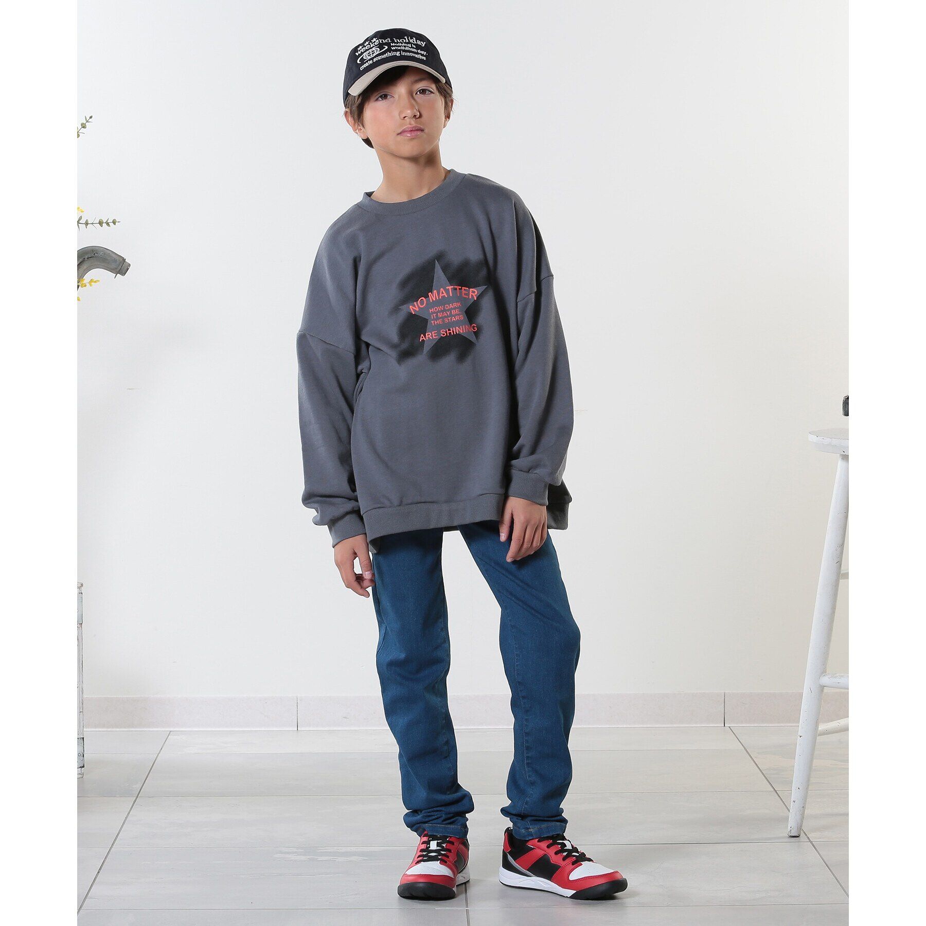 SHOO･LA･RUE「【100-150cm/洗える/男女兼用】ストレッチ デニムスキニーパンツ」|その他|