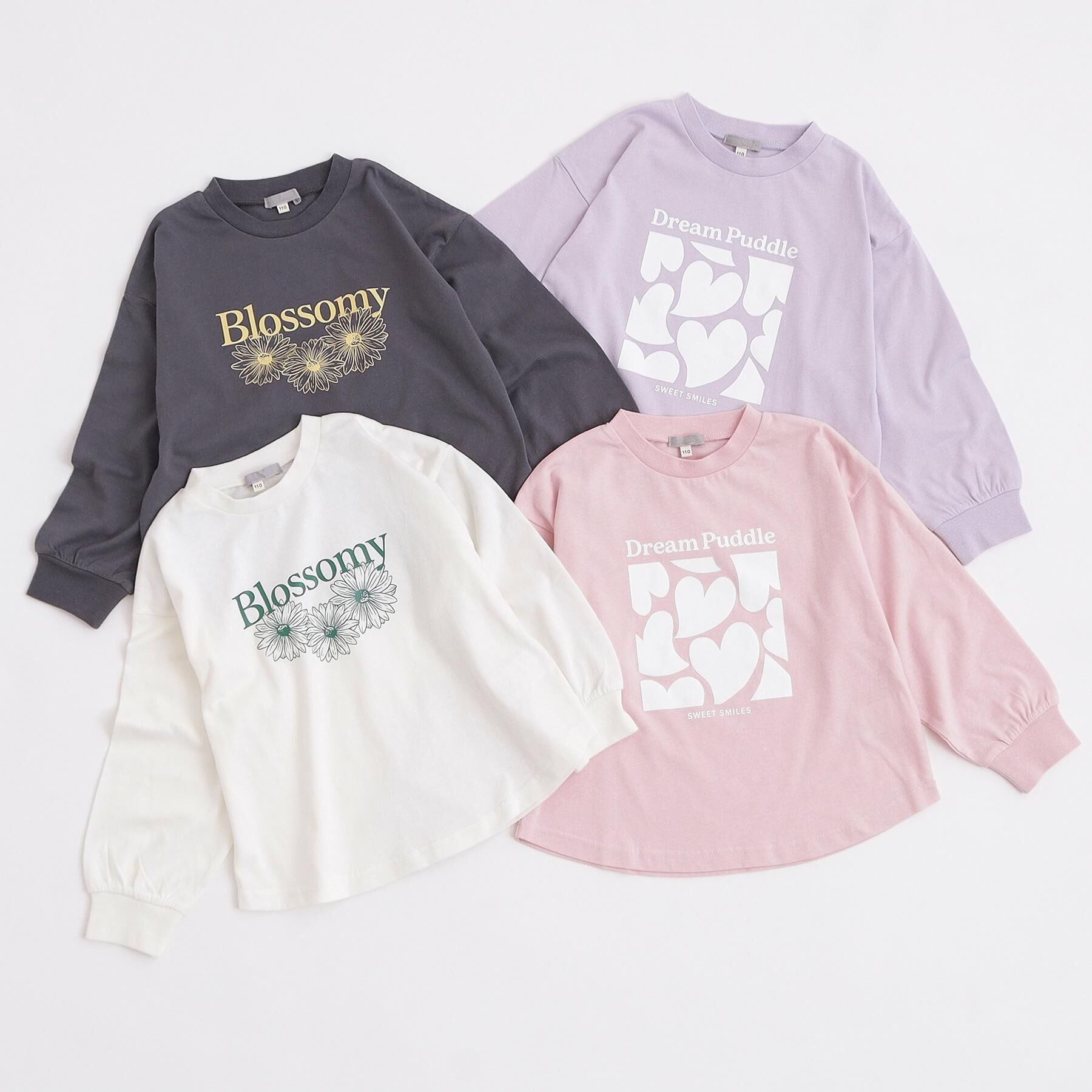 SHOO･LA･RUE「【100-150cm】プリントアソート裾ラウンドロンT」|Tシャツ・カットソー|