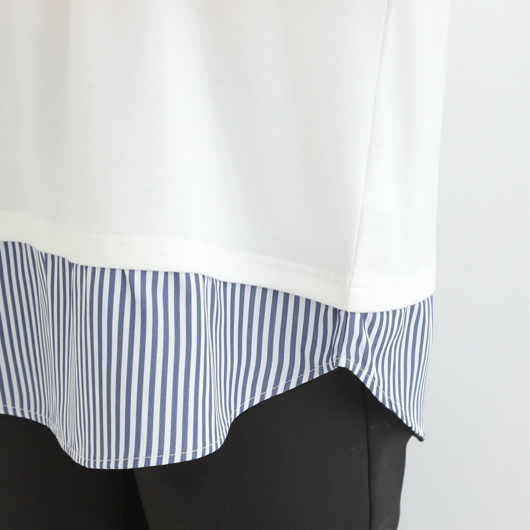 SHOO･LA･RUE「レイヤードスタイルにおすすめ 裾切り替え スムースロンT」|Tシャツ・カットソー|