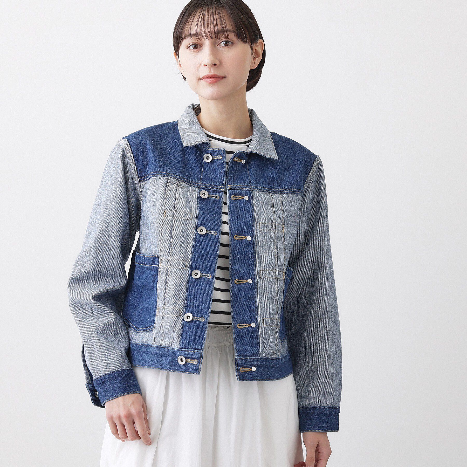 Dessin「【ユニセックス/2WAY】リバーシブルデニムジャケット」|デニムジャケット|