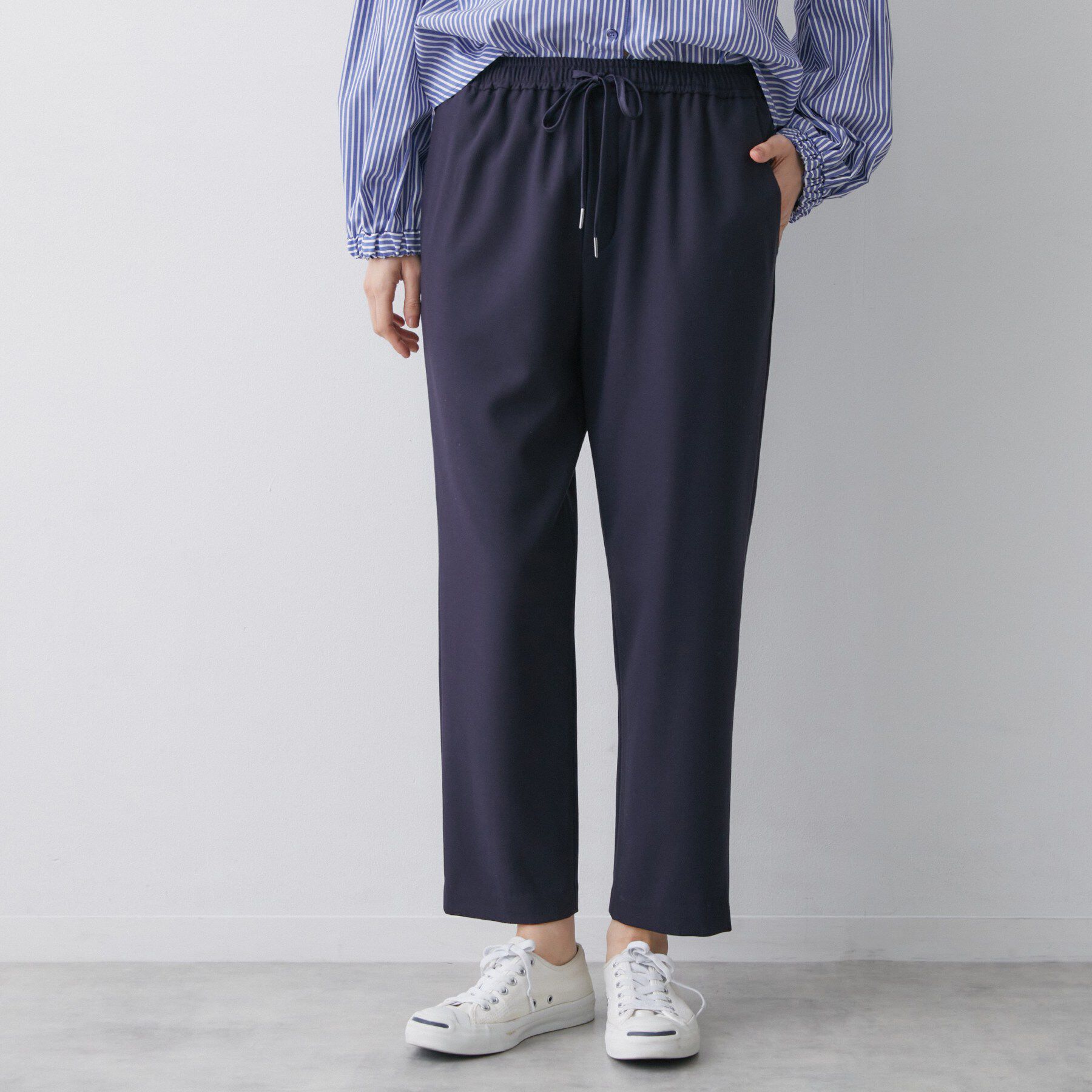 Dessin「【帯電防止/洗える】ストレッチツイルテーパードパンツ」|その他|ネイビー(094)