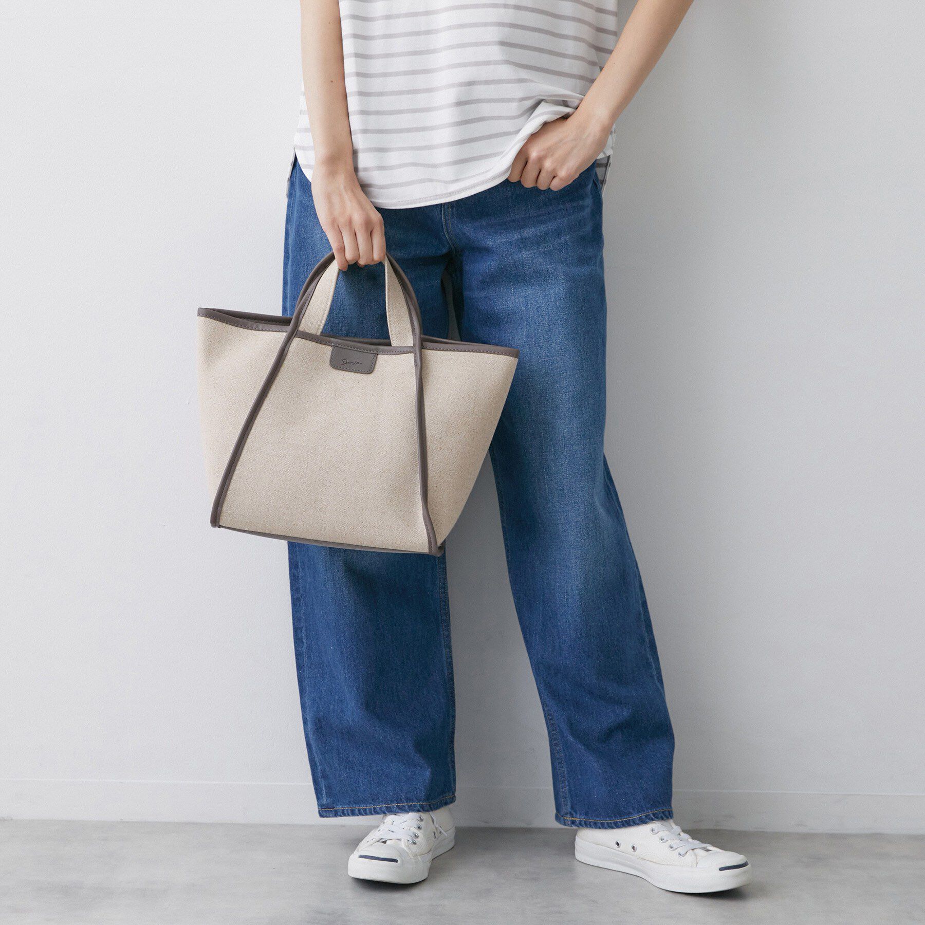 Dessin「【軽量】コットンリネンパイピングバッグ」|トートバッグ|