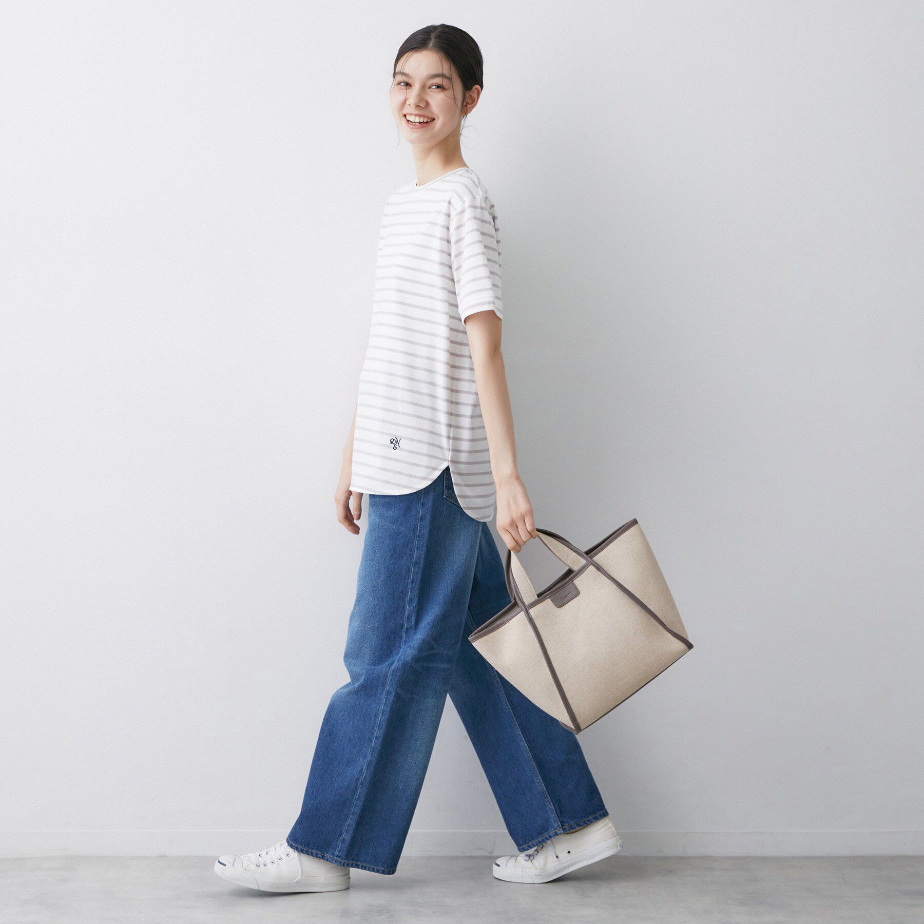 Dessin「【軽量】コットンリネンパイピングバッグ」|トートバッグ|