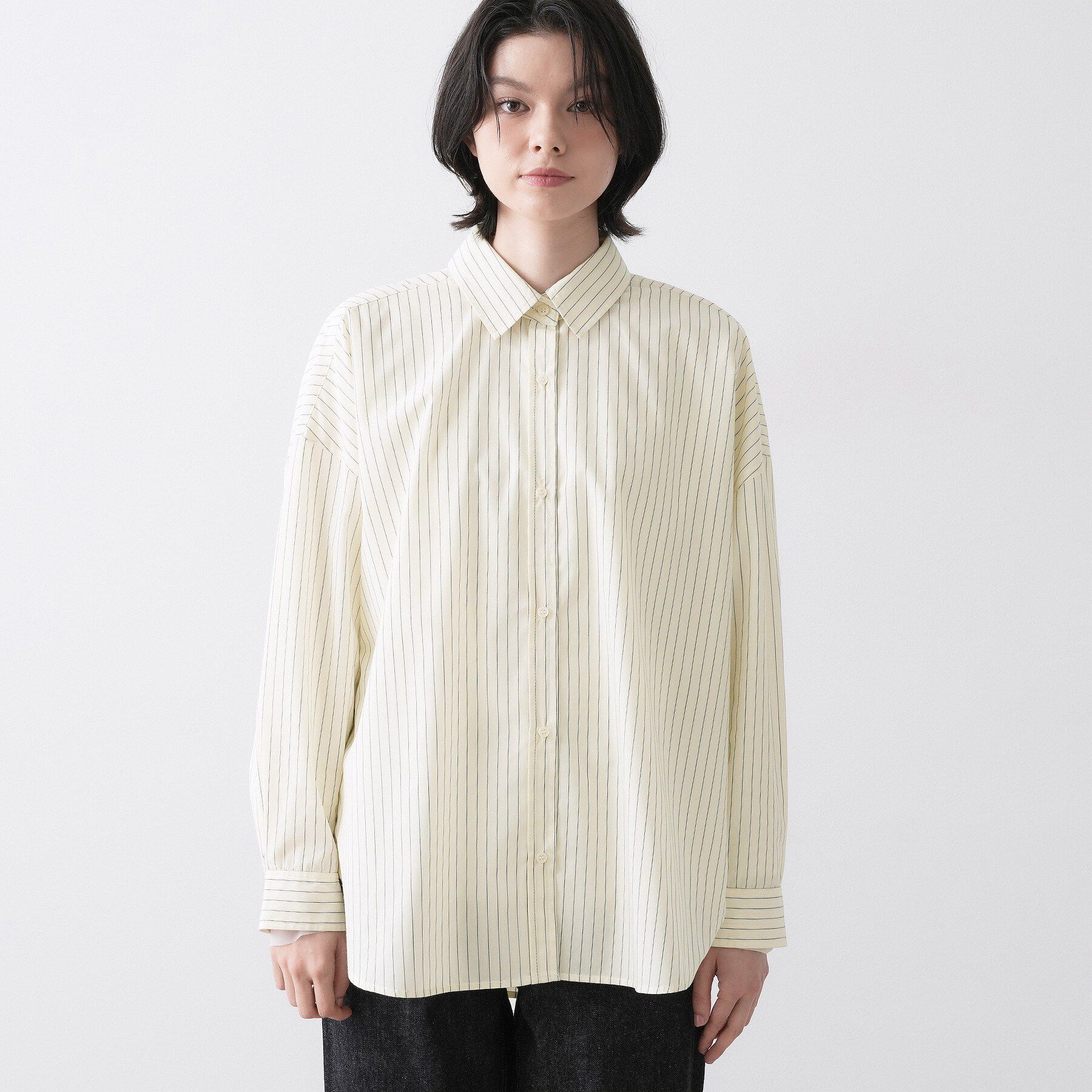 Dessin「【洗える】バックボタンオーバーシャツ」|シャツ・ブラウス|