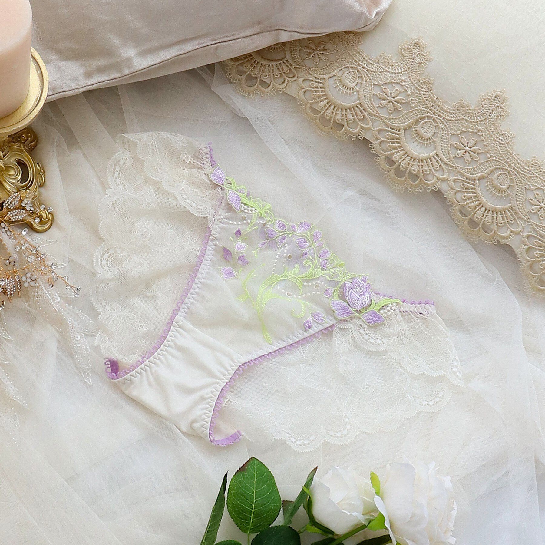 Risa Magli「アナベル レースショーツ」|インナー|パープル(080)