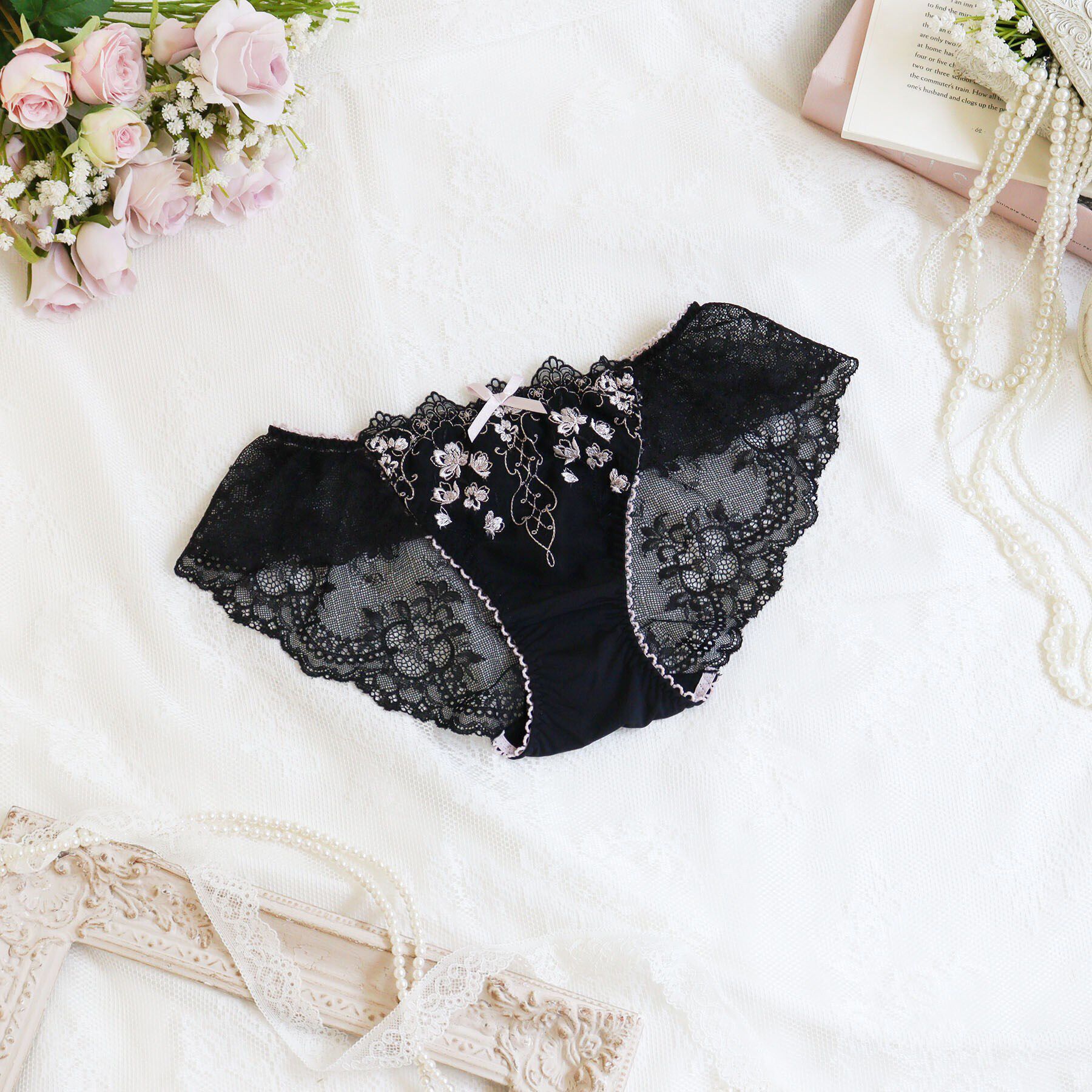 Risa Magli「カイリー レースショーツ」|インナー|ブラック(019)
