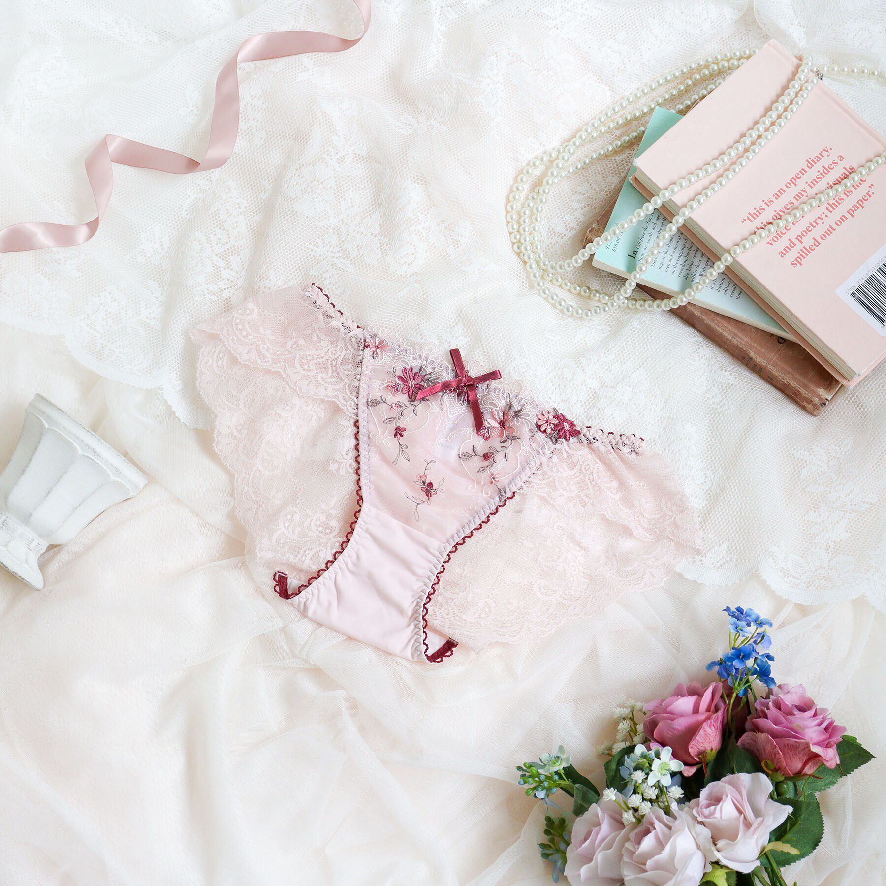 Risa Magli「フィオナ レースショーツ」|インナー|ピンク(071)