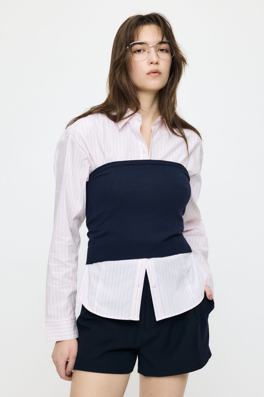 MOUSSY「OVER SHOULDER FIT シャツ」|シャツ・ブラウス|L/PNK1