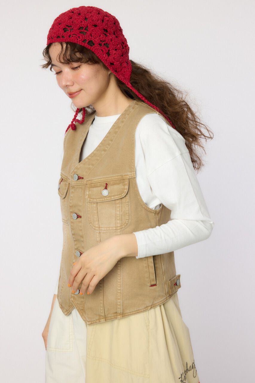 RODEO CROWNS「V CUT デニムベスト」|ダウンベスト・ベスト|